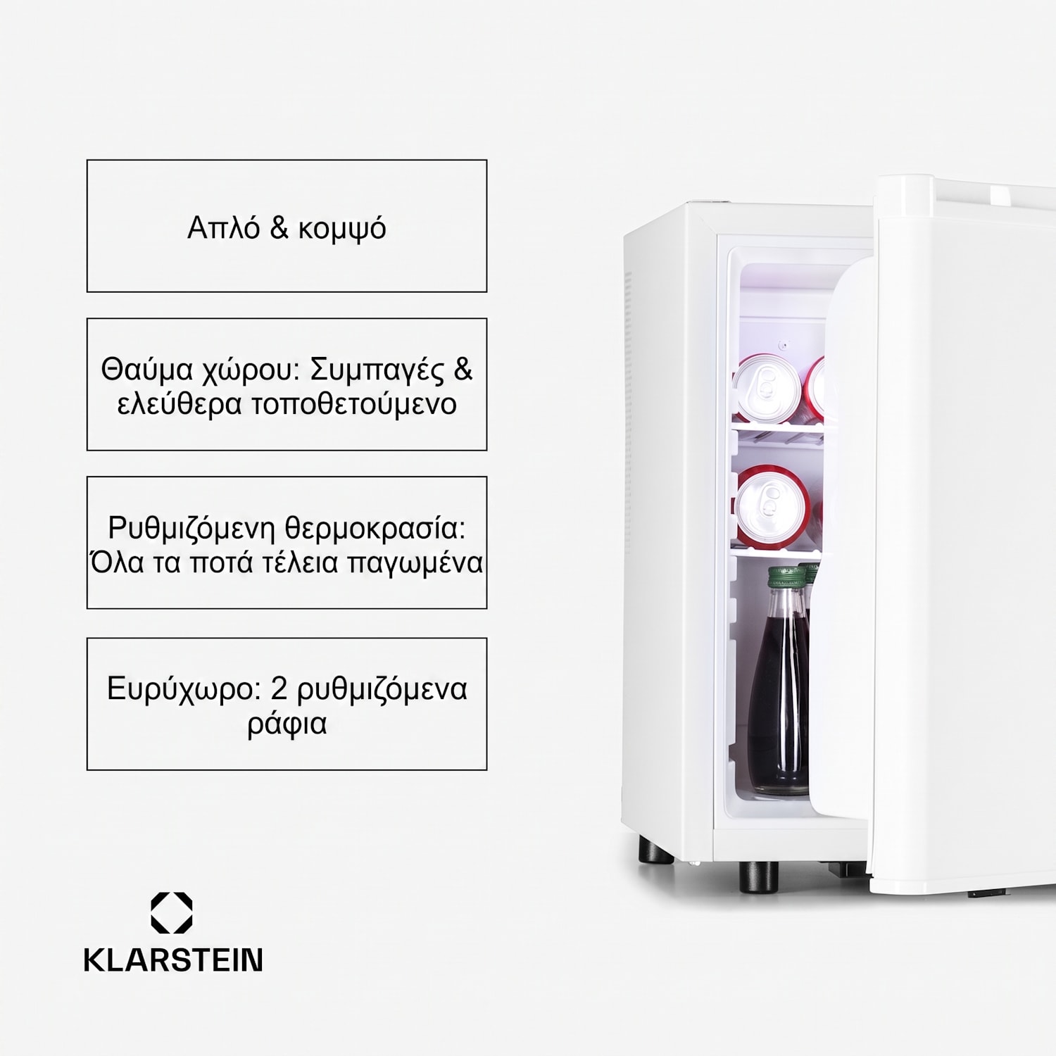 Happy Hour 45, μίνι ψυγείο, μίνι μπαρ, ψυγείο ποτών, 45 l, 26 dB 45 L | ντο | Λευκό