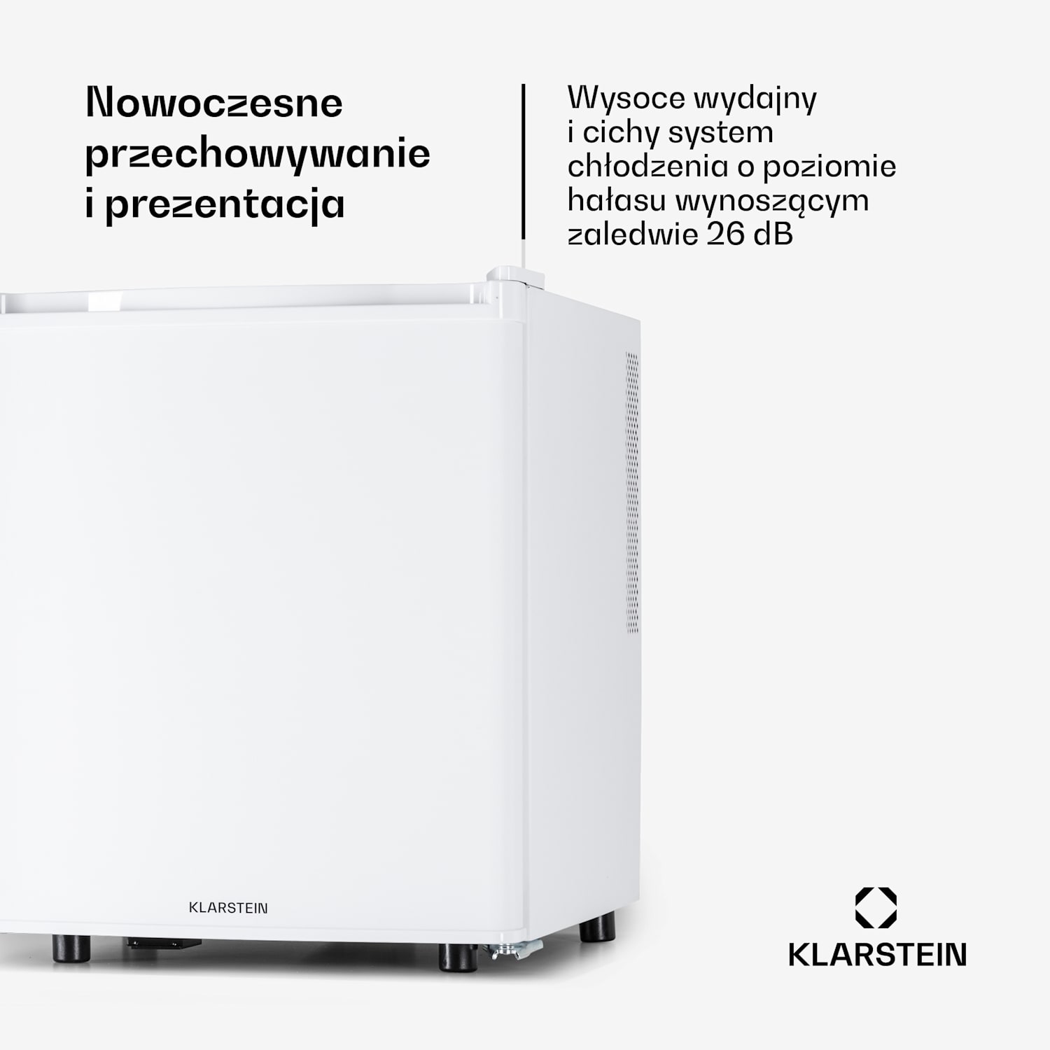 Happy Hour 45, mini lodówka, chłodziarka na napoje, 45 l, 26 dB 45 Ltr | Biały