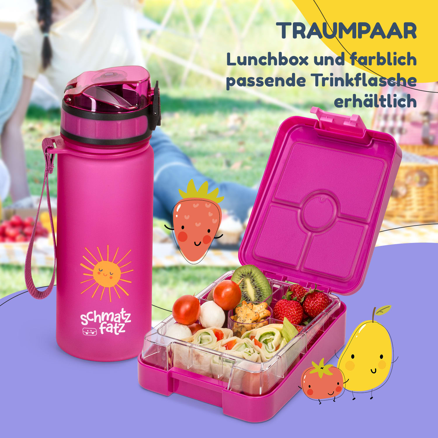Klarstein schmatzfatz easy Snackbox 4 Fächer 18 x 15 x 5 cm  