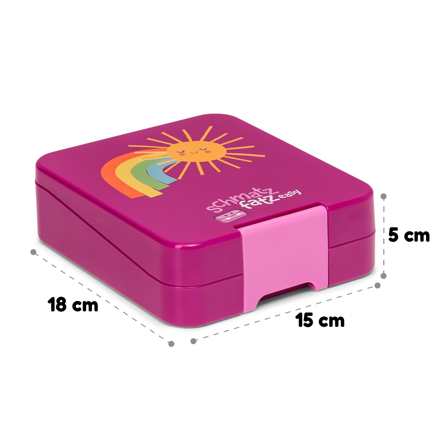 Schmatzfatz easy, cutie pentru gustări, 4 compartimente, 18 × 15 × 5 cm 