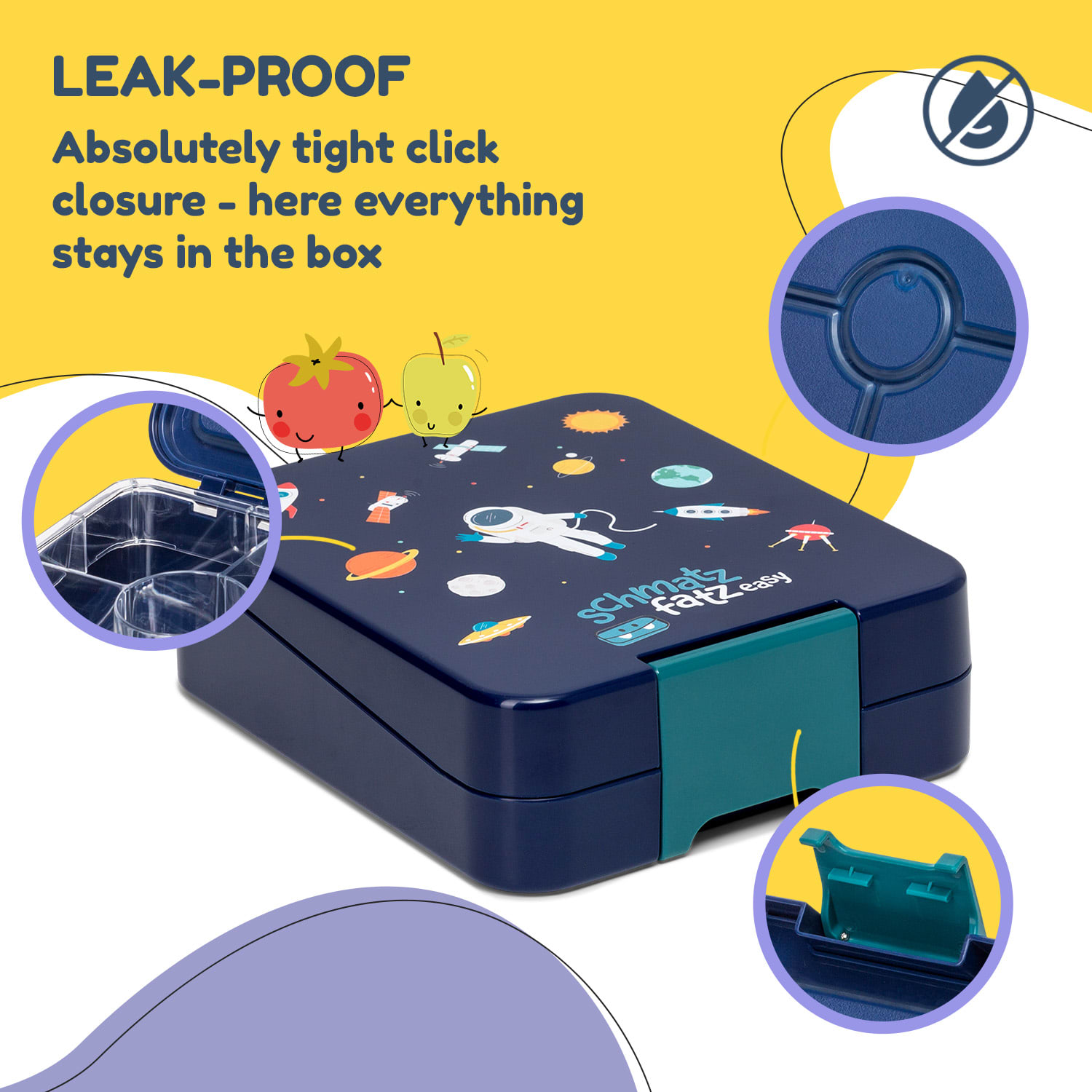 Schmatzfatz easy, desiatový box, , 4 priehradky, 18 x 15 x 5 cm Navy Space