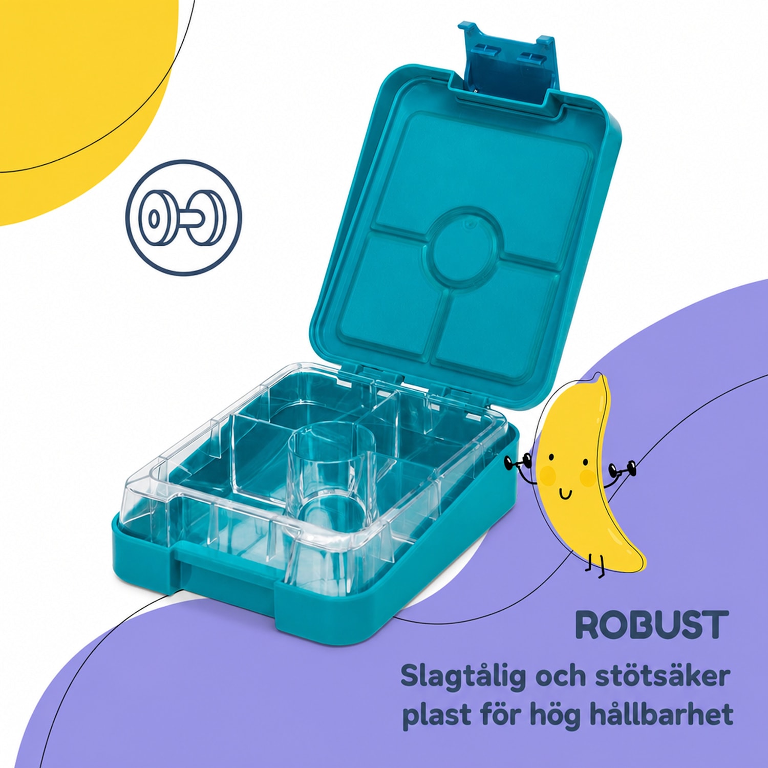Klarstein Schmatzfatz Easy Snackbox 4 fack 18 x 15 x 5 cm Petrol Sea