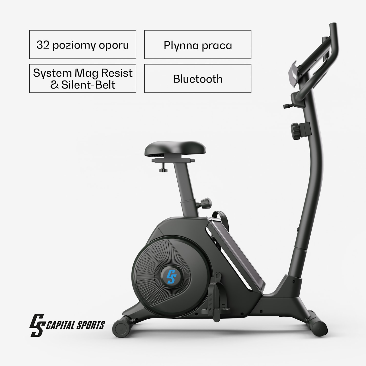 Helios Cardiobike, rower treningowy, aplikacja, Bluetooth, 32 poziomy oporu magnetycznego 