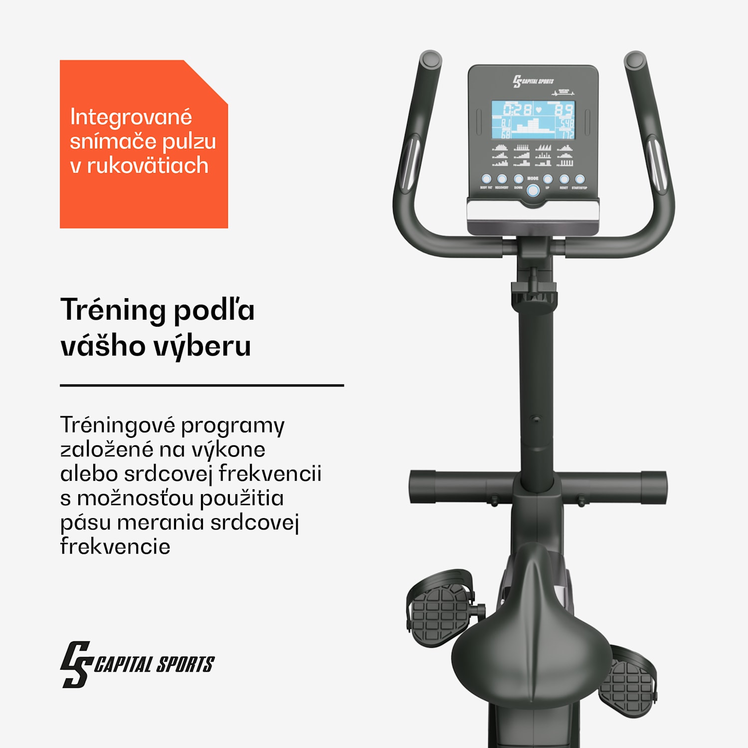 Helios Cardiobike, domáci rotoped, stacionárny bicykel, cyklotrenažér, Bluetooth, aplikácia, 32-úrovňový magnetický odpor 