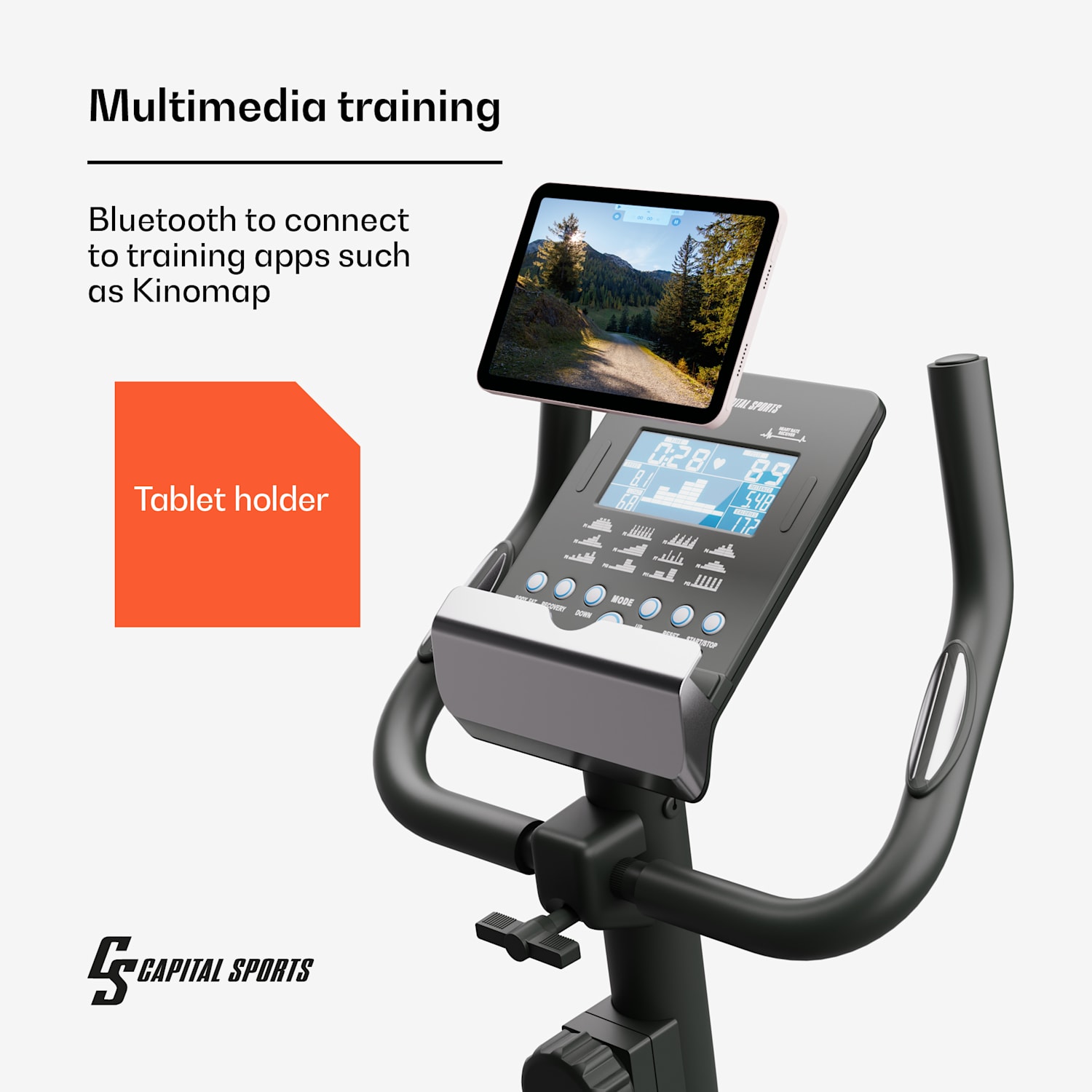 Helios cardiobike hometrainer fiets bluetooth app 32 standen magneetweerstand 