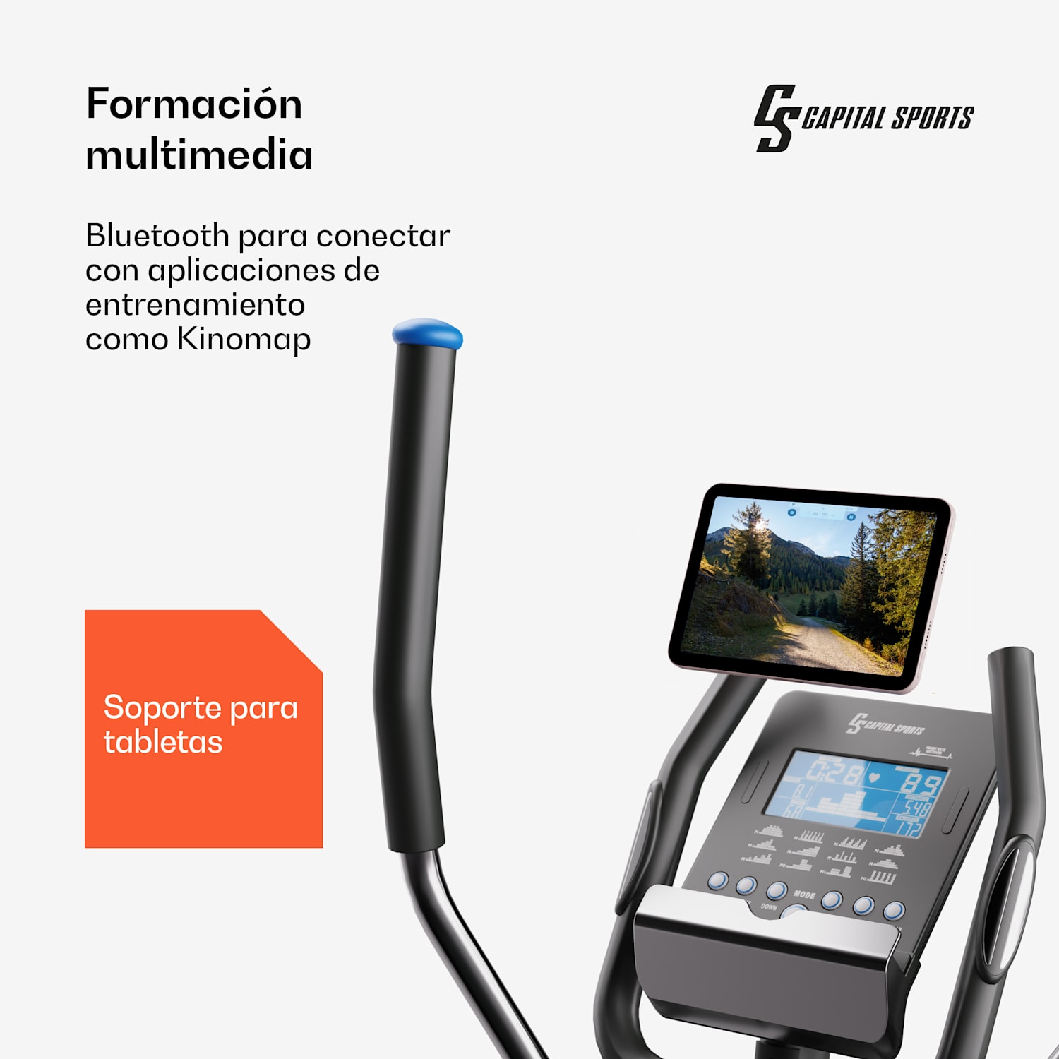 Bicicleta elíptica Helios Crosstrainer interior Bluetooth App 32 niveles de resistencia magnética 