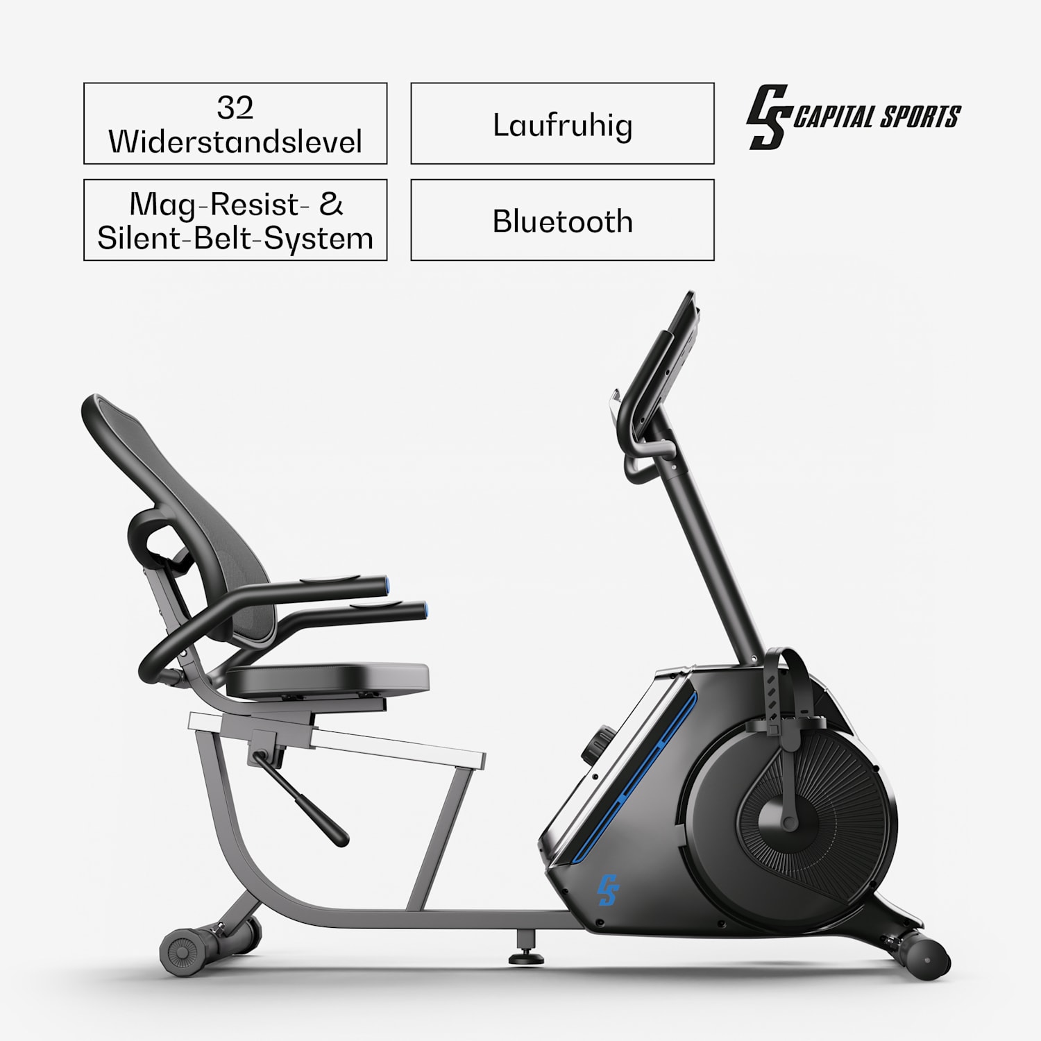 Helios Cardio Bike Heimtrainer Bluetooth App 32-Stufen Magnetwiderstand 