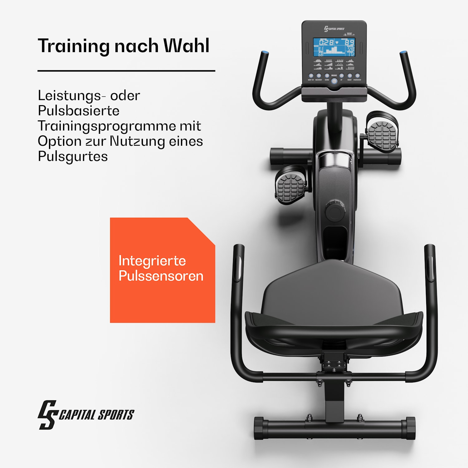 Helios Cardio Bike Heimtrainer Bluetooth App 32-Stufen Magnetwiderstand 