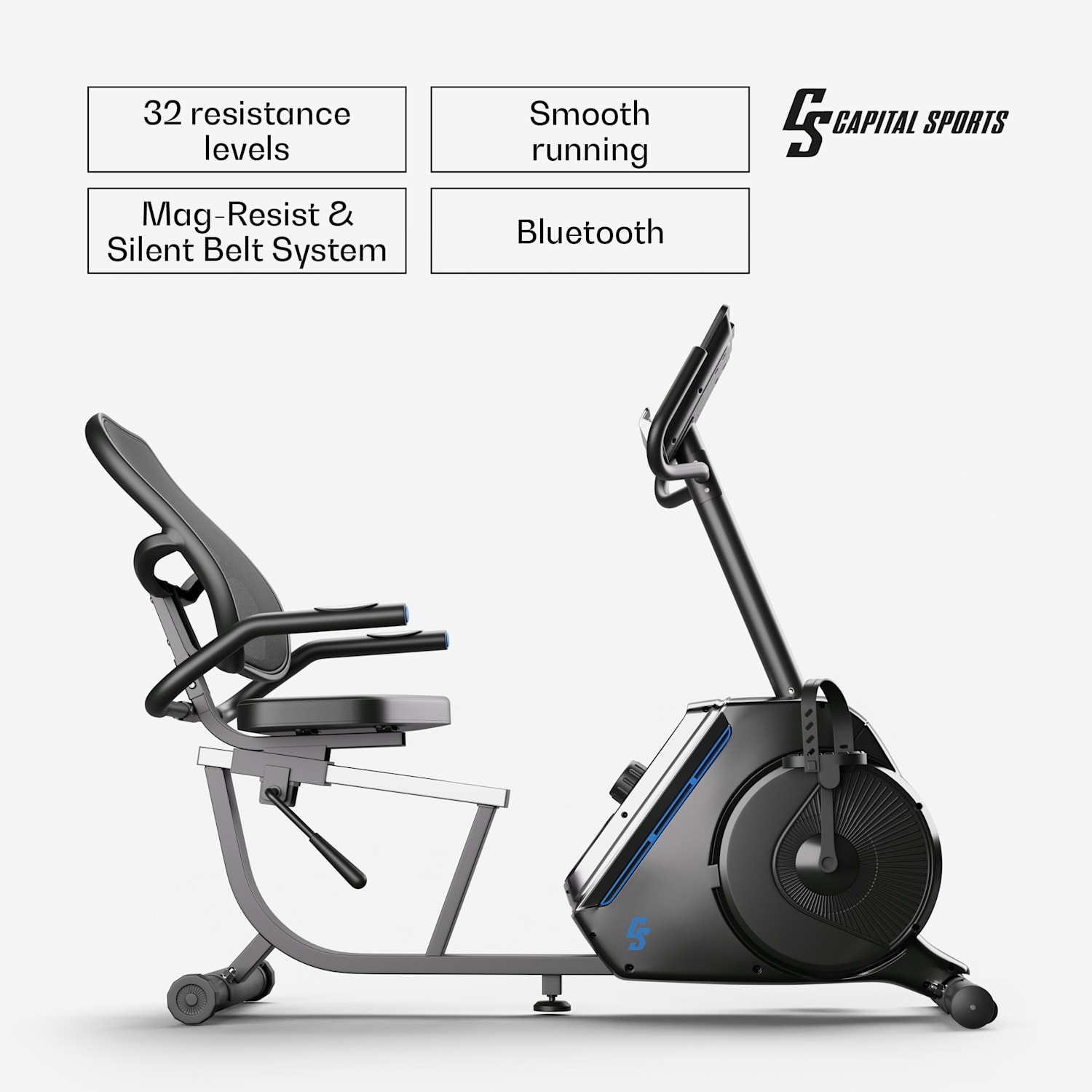 Helios Cardio Bike, home trainer, Bluetooth, aplicație, rezistență magnetică de 32 de niveluri 
