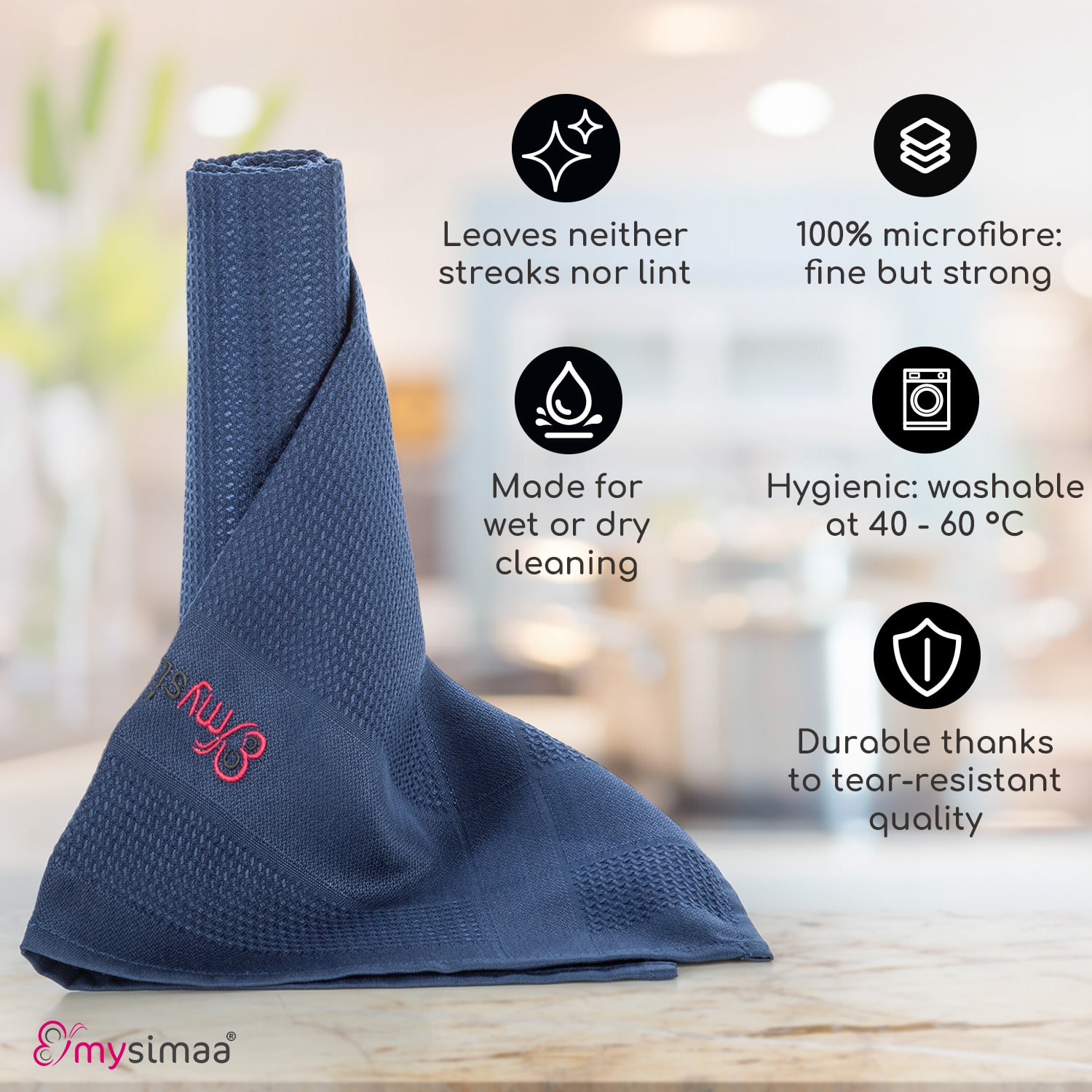 Profesionálne čistiace utierky, čistiace utierky, mikrovlákno, 60 x 40 cm Ocean