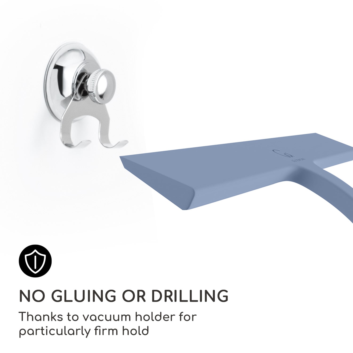 Blaze, ściągaczka do kabiny prysznicowej, 23 cm, silikon, stal nierdzewna, nowoczesny design Popielaty błękit
