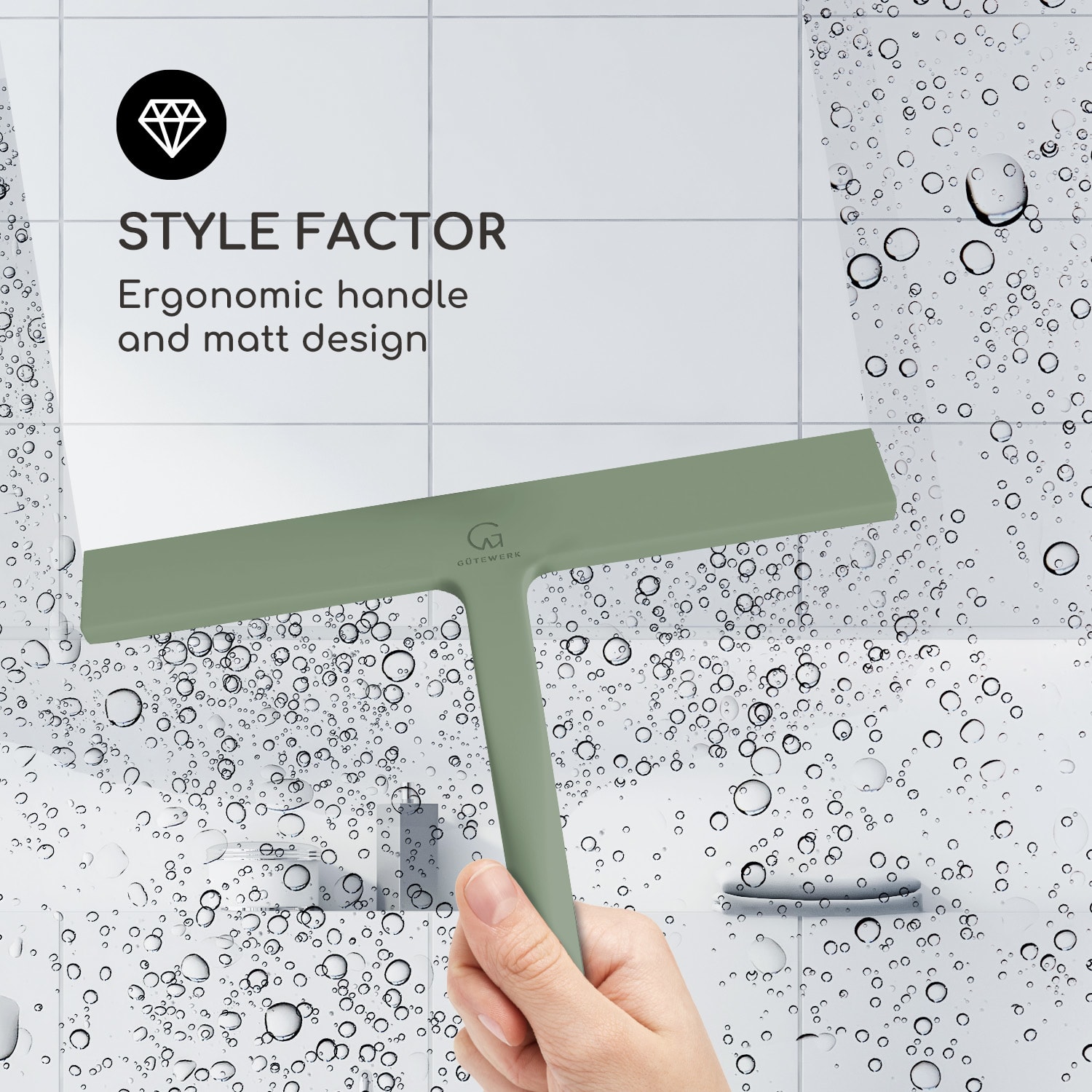 Blaze Stierka na sprchový kút 23 cm Silikónový kryt Jadro z nehrdzavejúcej ocele Moderný dizajn Mach