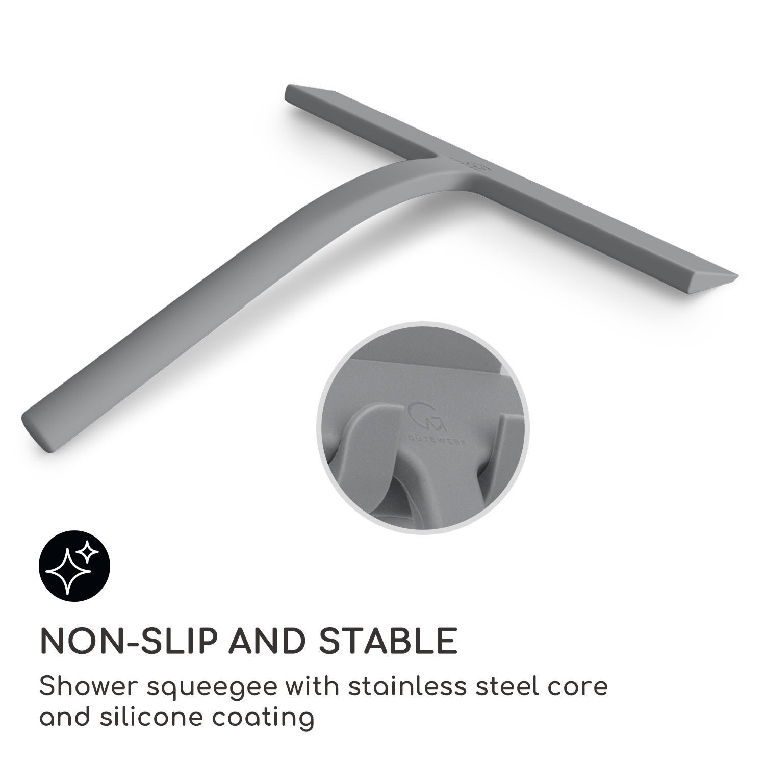 Blaze Stierka na sprchový kút 23 cm Silikónový kryt Jadro z nehrdzavejúcej ocele Moderný dizajn Stredne šedá