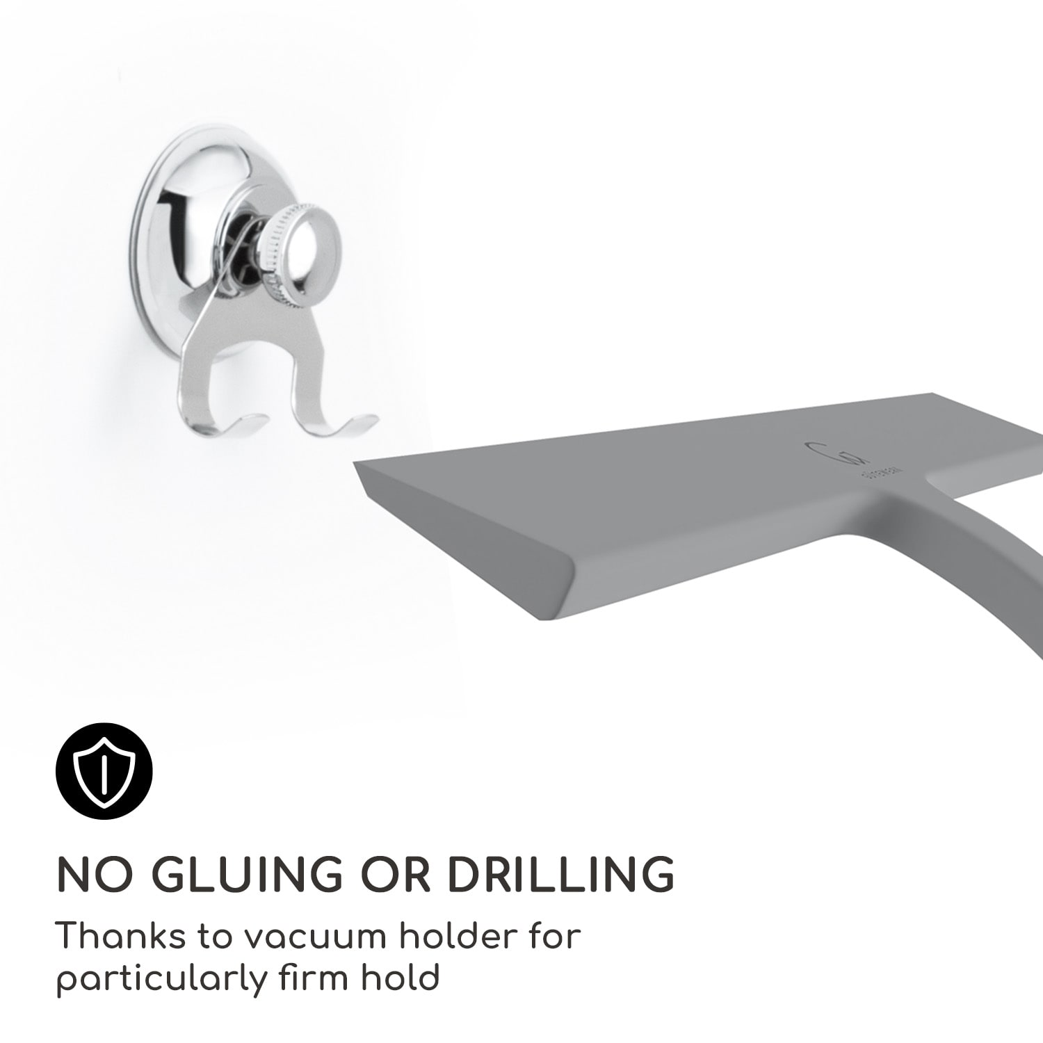 Blaze Stierka na sprchový kút 23 cm Silikónový kryt Jadro z nehrdzavejúcej ocele Moderný dizajn Stredne šedá