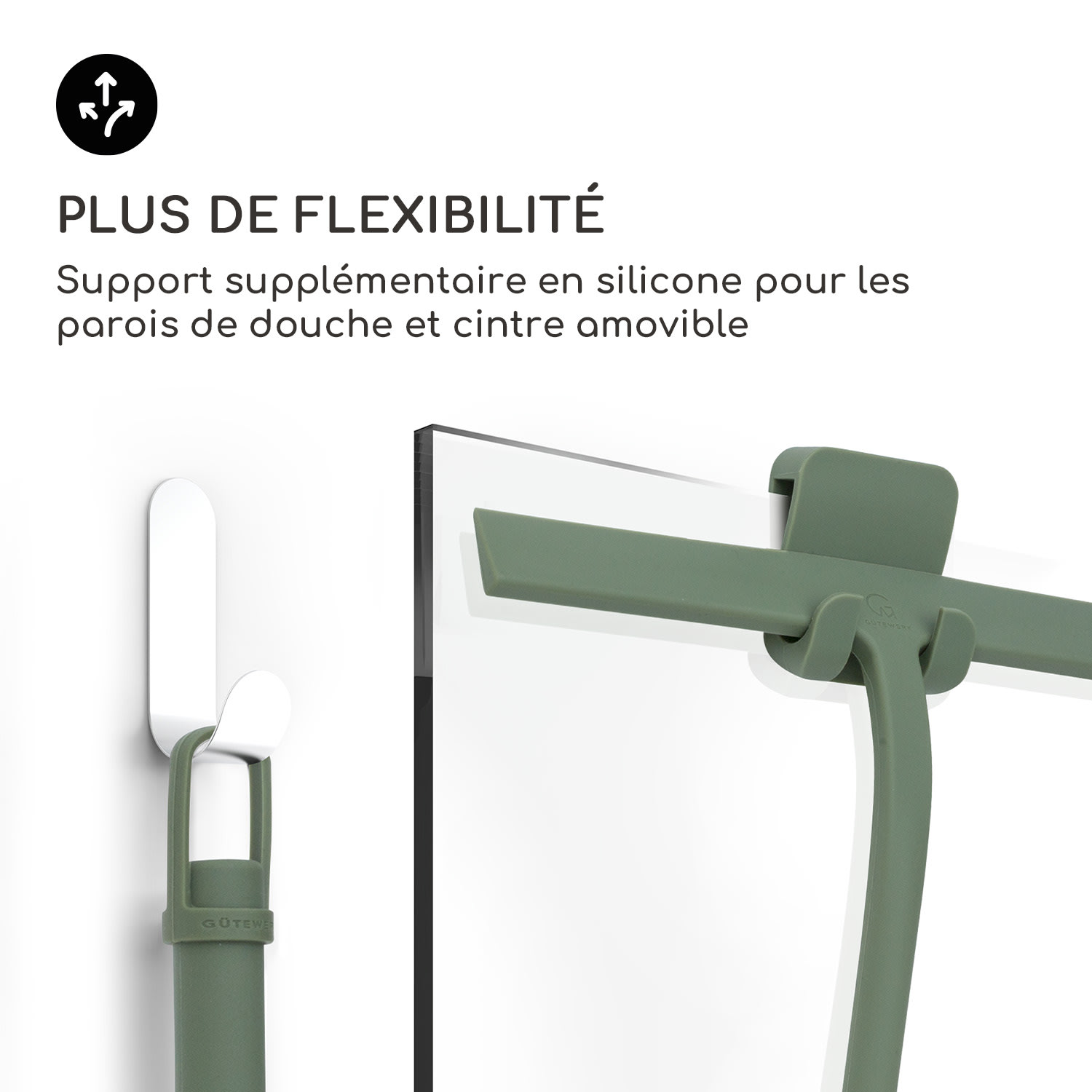 Raclette de douche Blaze 28 cm Couverture en silicone Noyau en acier inoxydable Design moderne