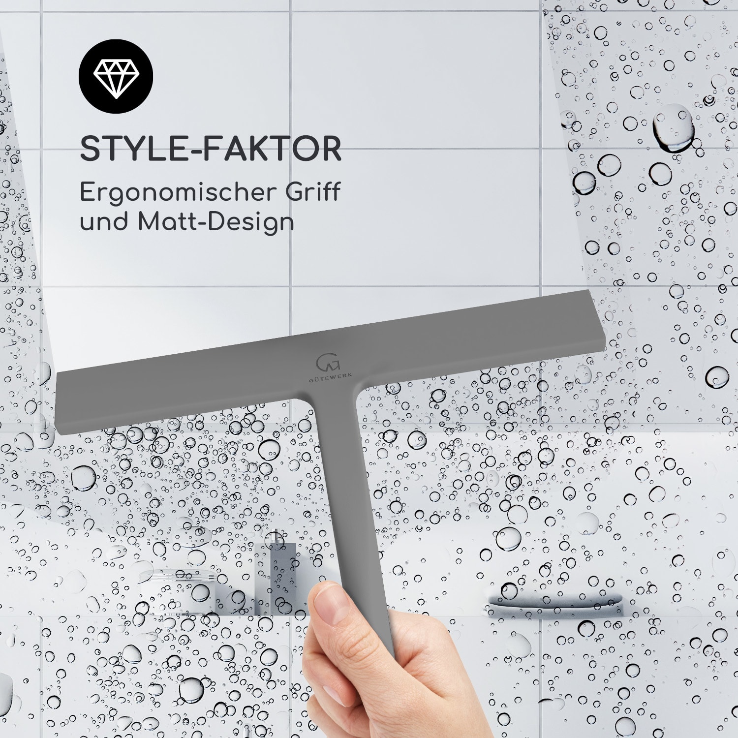 Blaze Duschabzieher 28 cm Silikonumhüllung Edelstahlkern modernes Design 