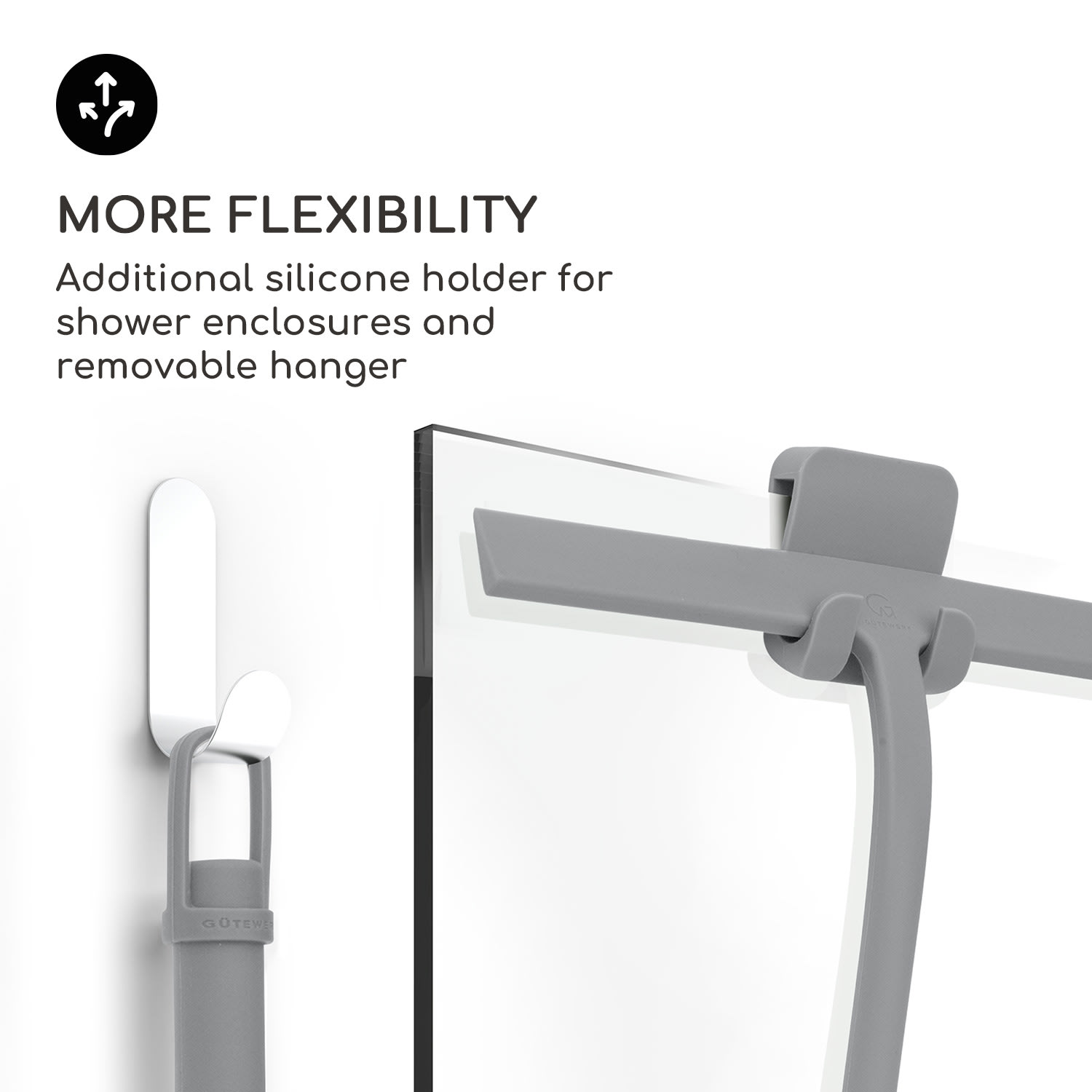 Blaze Stierka na sprchový kút 28 cm Silikónový kryt Jadro z nehrdzavejúcej ocele Moderný dizajn Stredne šedá