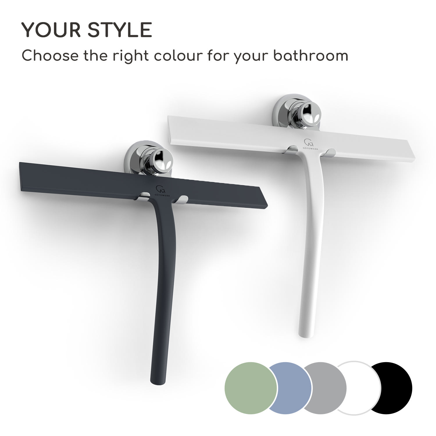 Blaze Stierka na sprchový kút 28 cm Silikónový kryt Jadro z nehrdzavejúcej ocele Moderný dizajn Stredne šedá