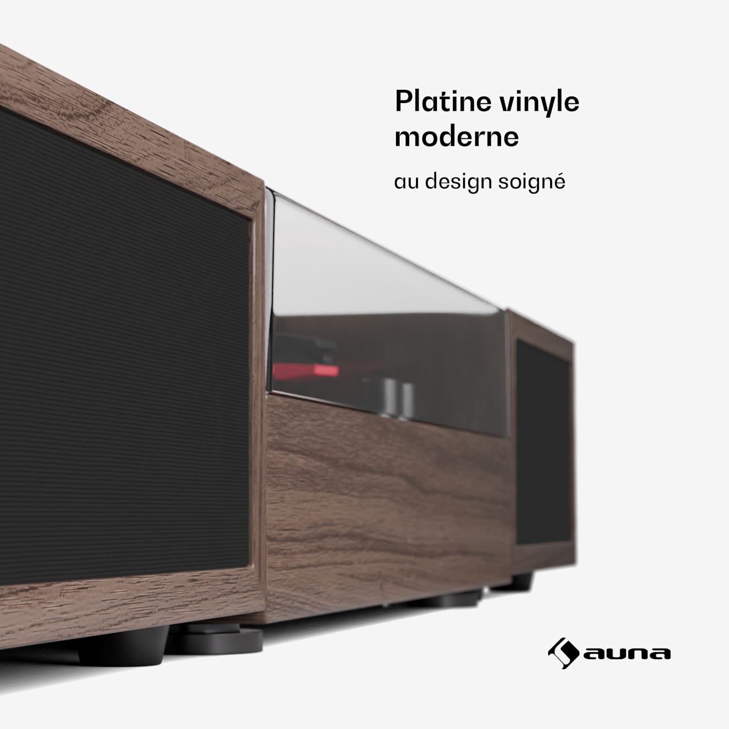 TT-Play 2x10W BT RCA-Out platenspeler met 3 toerentallen bluetooth Donker Hout