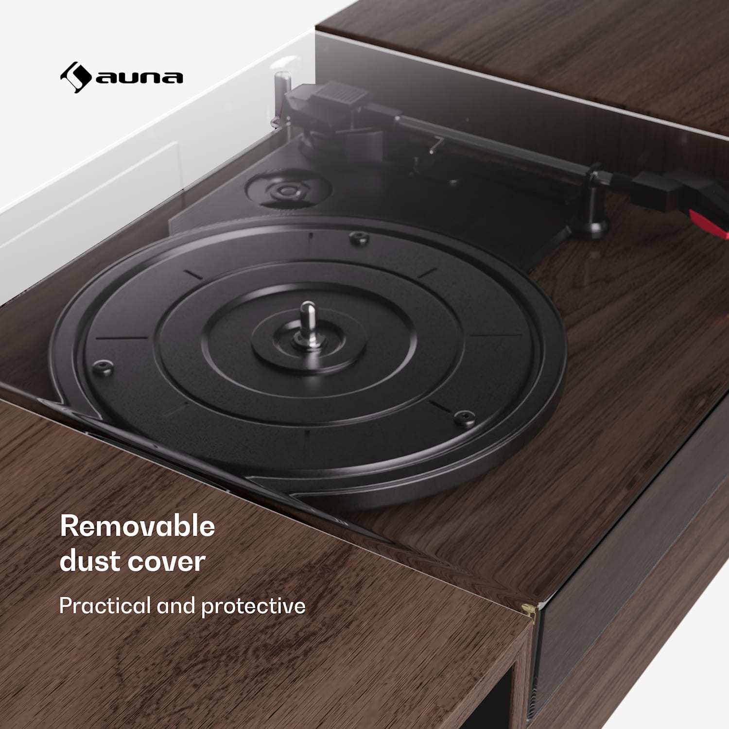 TT-Play 2x10W BT RCA-Out 3-rýchlostný gramofón, gramofón, 3-rýchlostný, Bluetooth Drevo Tmavá Taupe