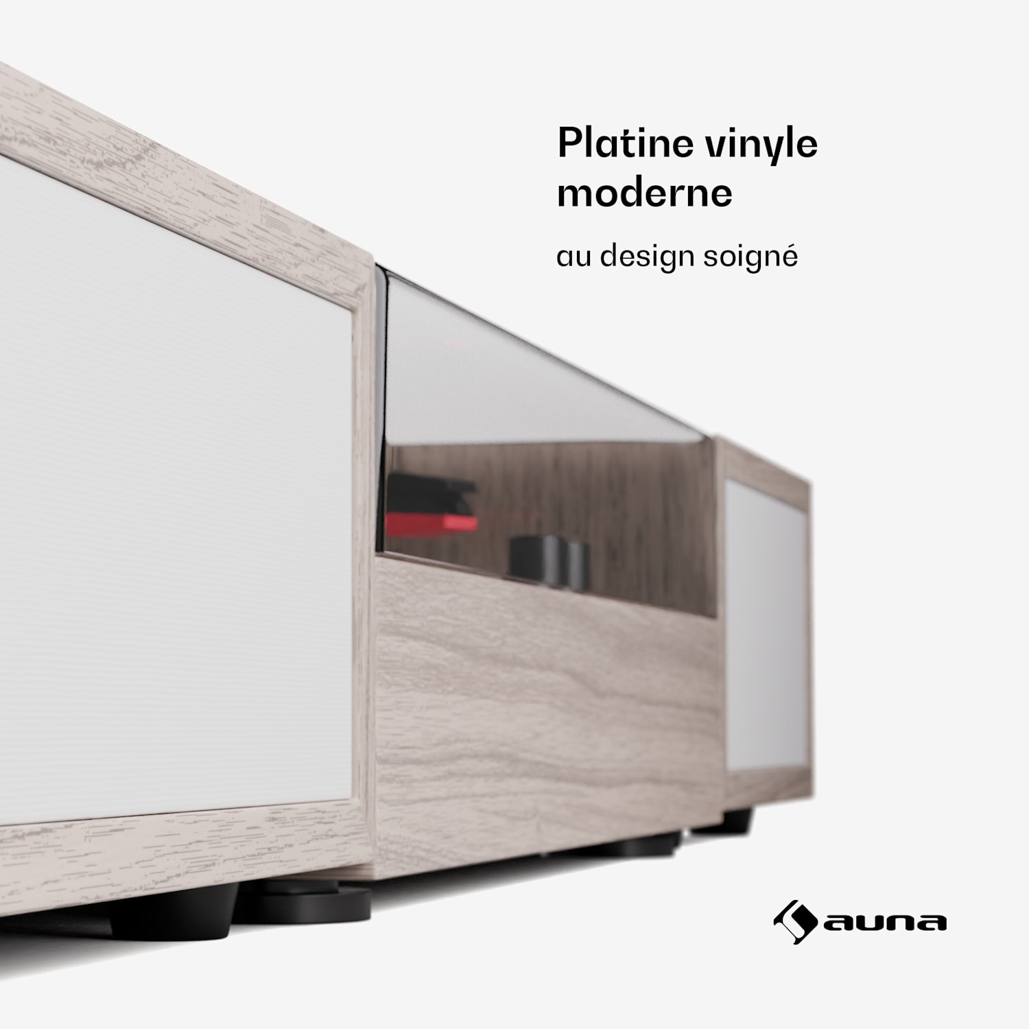 TT-Play 2x10 W BT RCA-Out 3 speed Platine vinyle 3 vitesses Bluetooth Bois Taupe