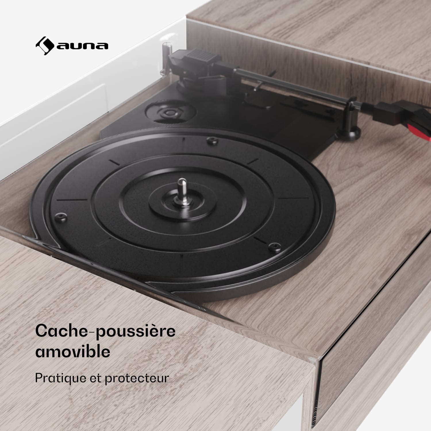 TT-Play 2x10 W BT RCA-Out 3 speed Platine vinyle 3 vitesses Bluetooth Bois Taupe