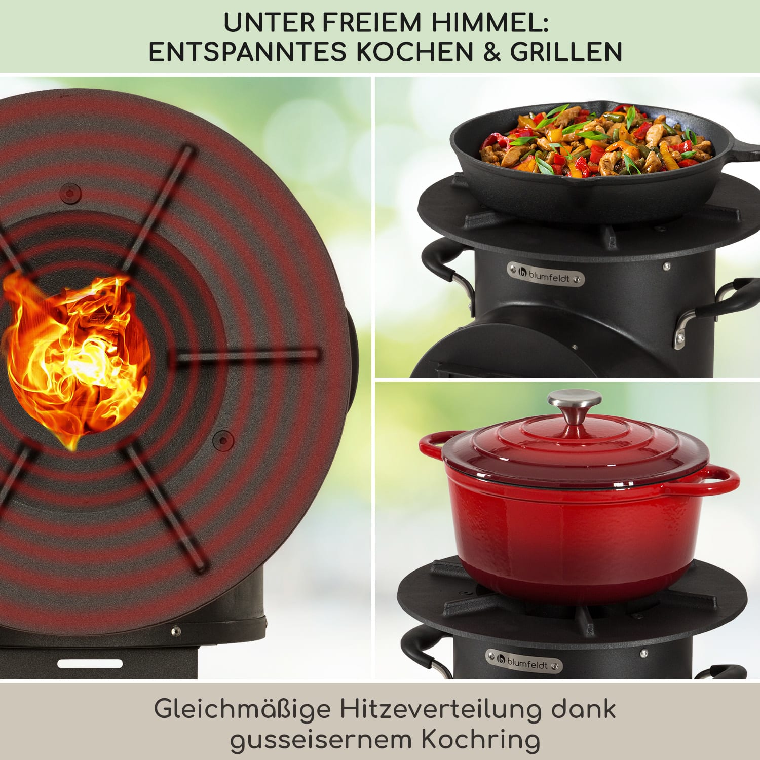 Oshima Raketenofen Campingofen umweltfreundlich mobil Stahl 32 cm | Schwarz