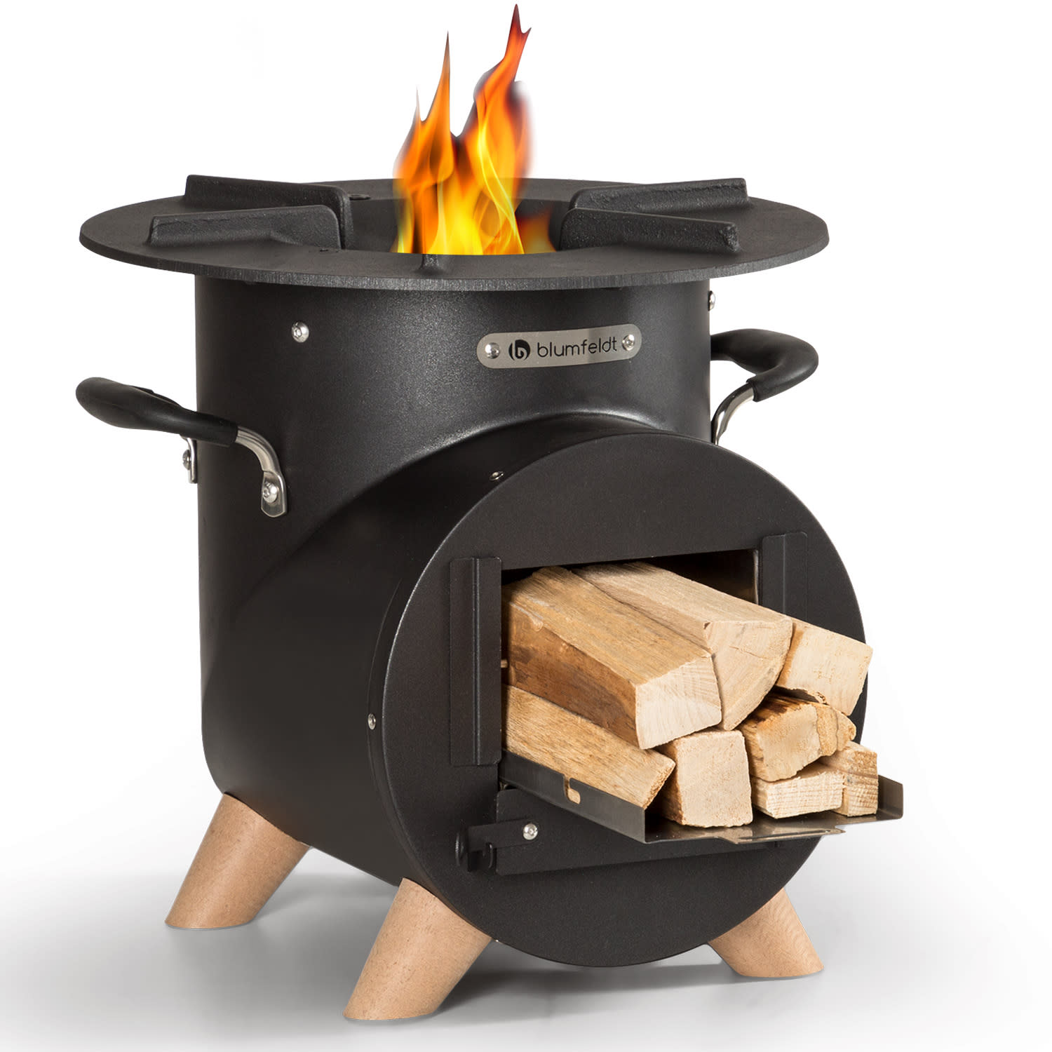 Oshima Rocket Stove Camping Stove šetrný k životnému prostrediu mobilná oceľ 32 cm | Čierna