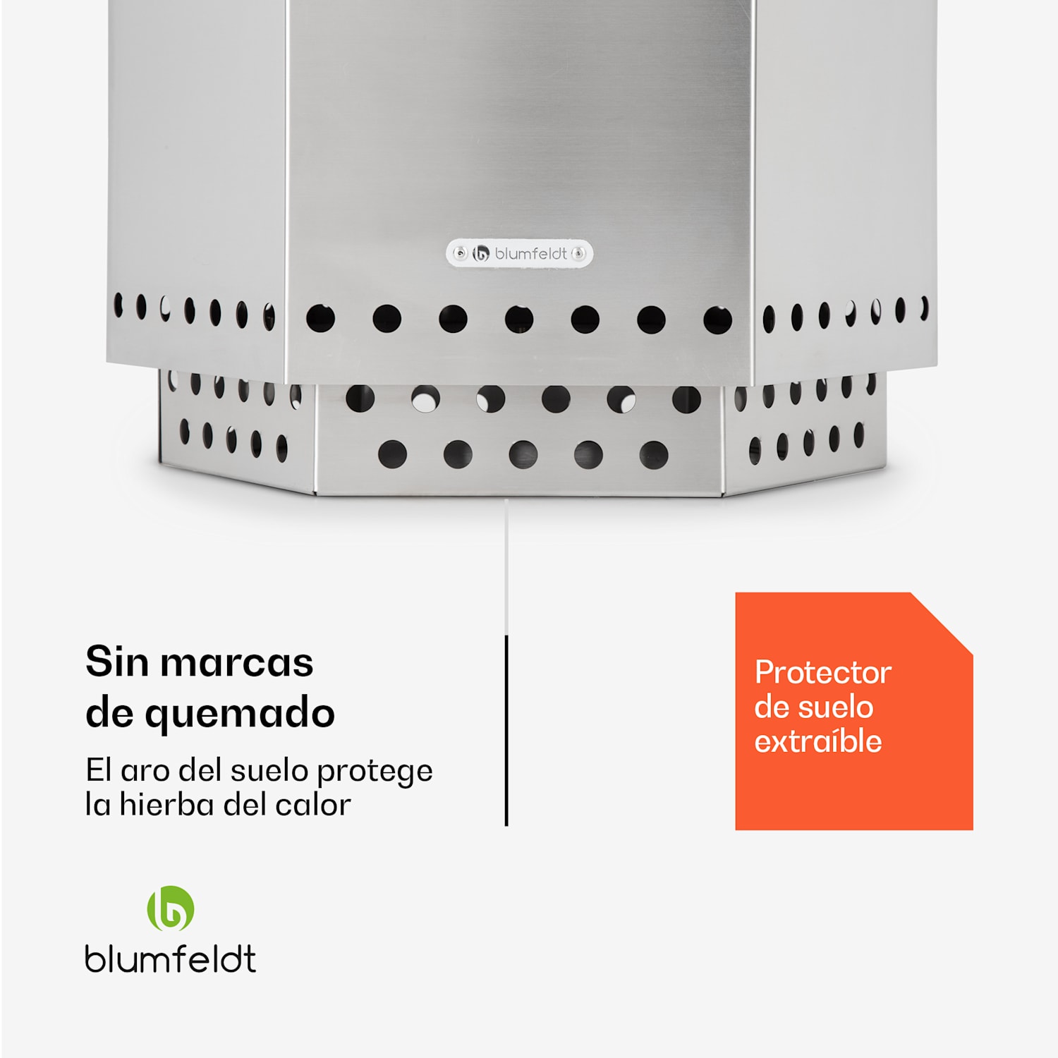 Brasero Mojanda, resistente y sin humo, cubierta para la lluvia Acero Inoxidable