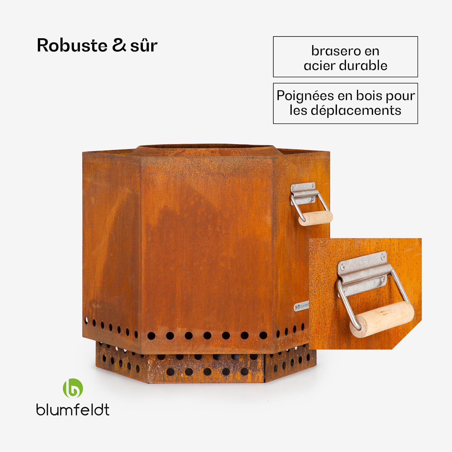 Mojanda braséro sans fumée solide tisonnier housse de pluie Rouille