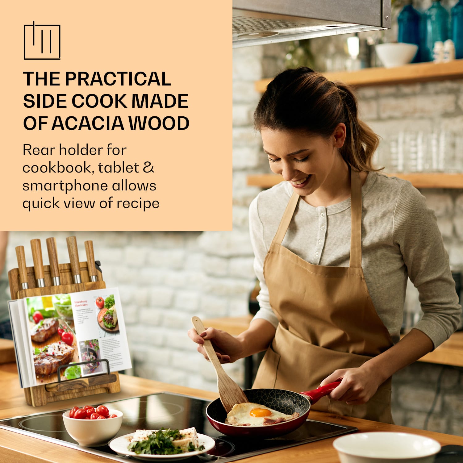 Komaki, késkészlet, 8 darabos, 5 kés, 3 vágódeszka, tartó kések élezéséhez 