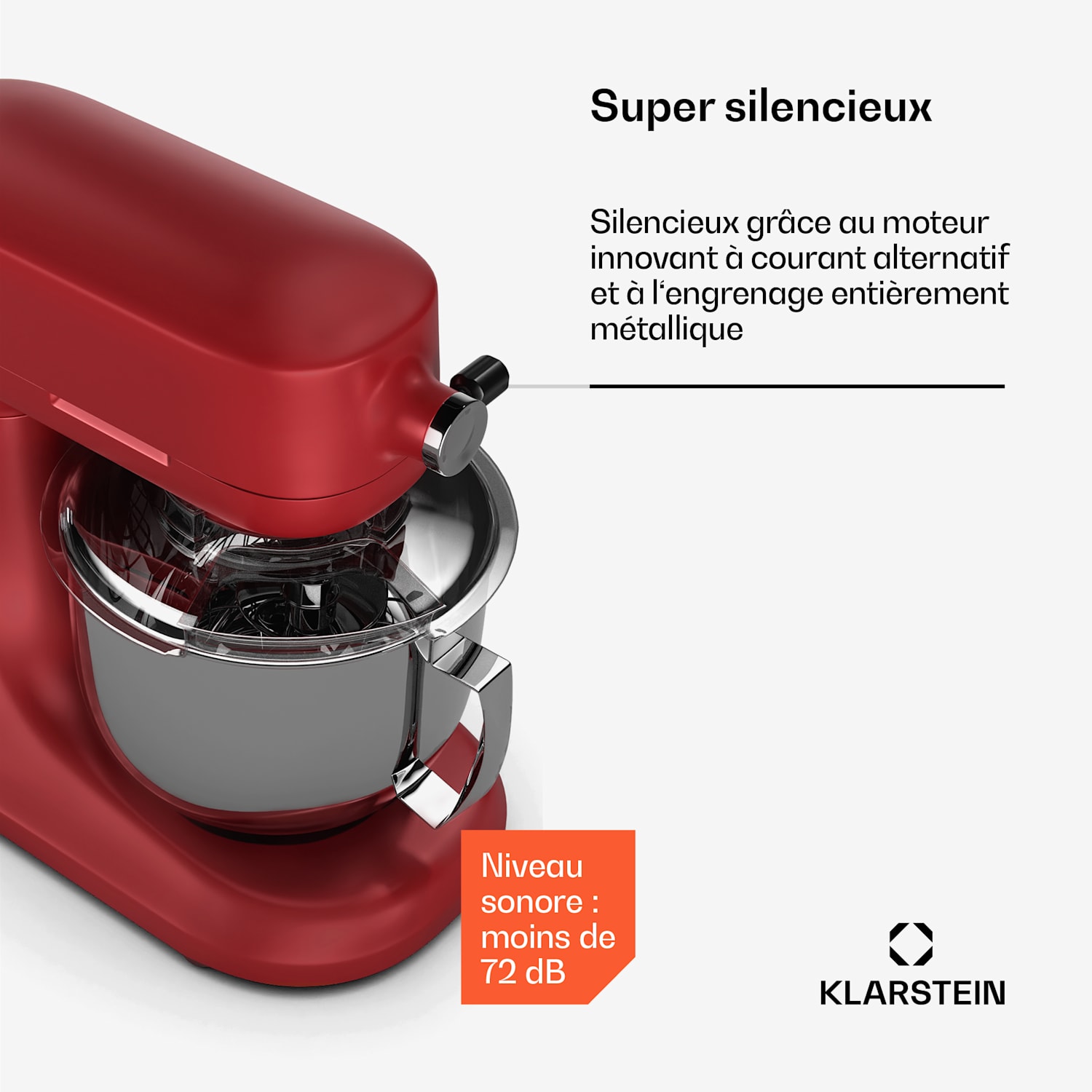 Chiara keukenmachine | 1600 watt | 12 standen | roestvrijstalen kom | LC-display | inclusief accessoires Rood