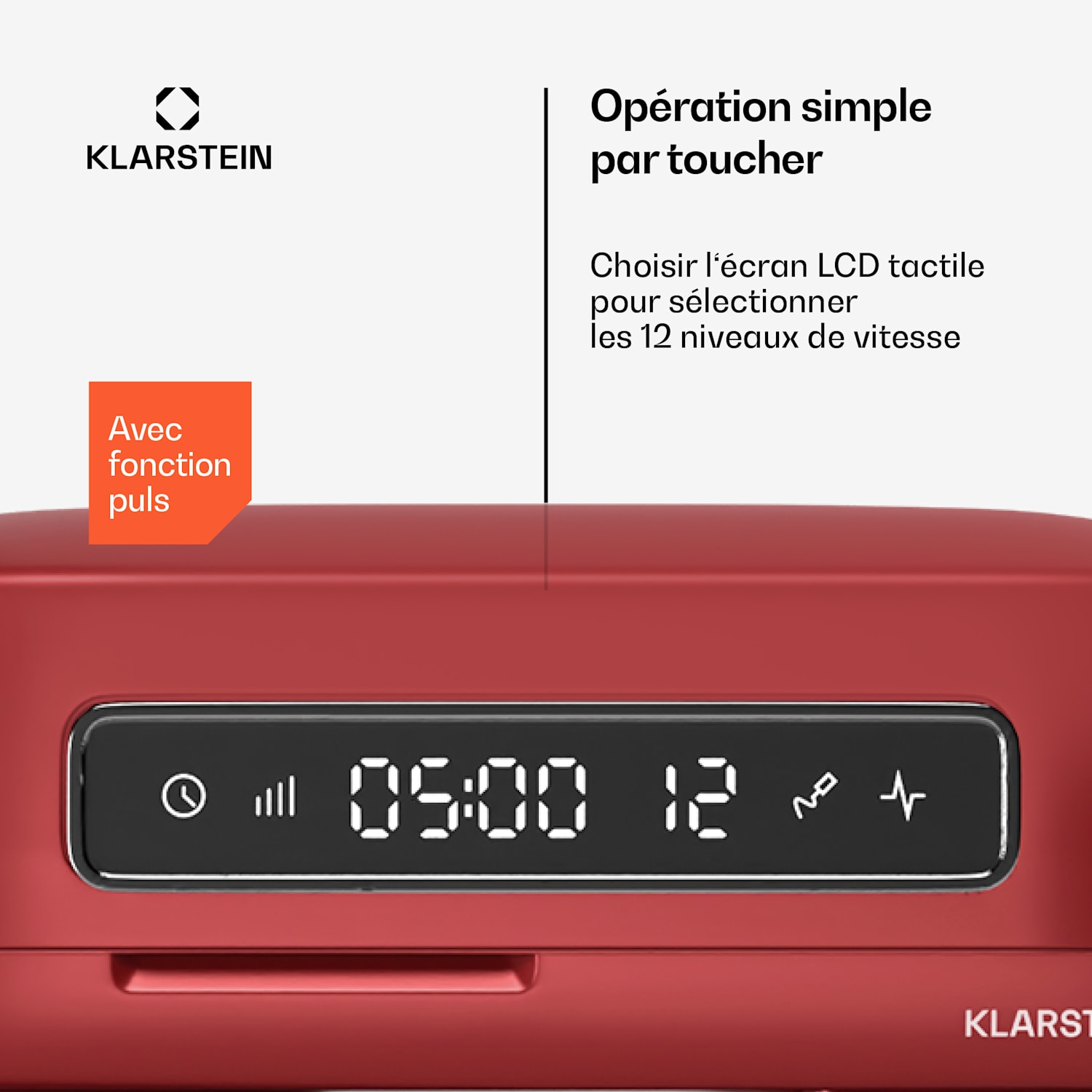 Chiara keukenmachine | 1600 watt | 12 standen | roestvrijstalen kom | LC-display | inclusief accessoires Rood