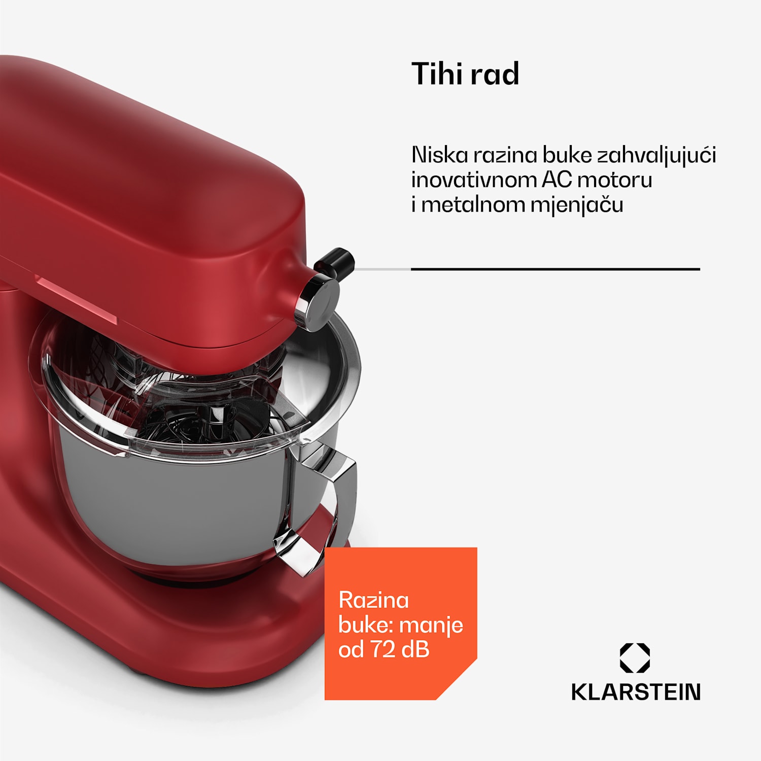 Chiara kuhinjski robot, 1600 W, 12 postavki, zdjela od nehrđajućeg čelika, LCD zaslon, uključujući pribor Crvena