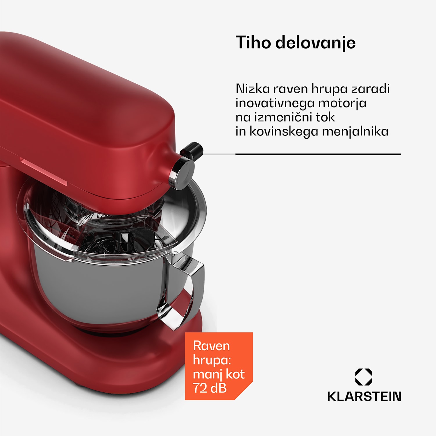 Chiara kuhinjski robot, 1600 W, 12 nastavitev, Posoda iz nerjavečega jekla, LCD zaslon, Vključno z dodatki Rdeča