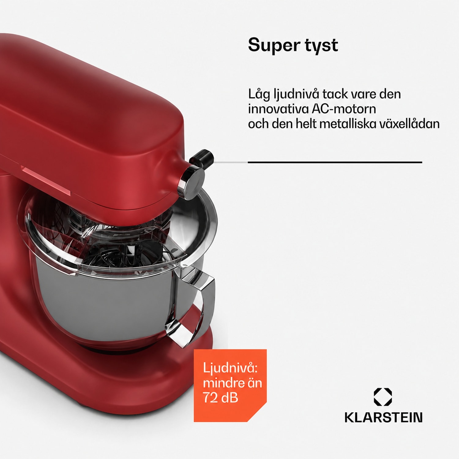 Chiara köksmaskin | 1600 watt | 12 inställningar | skål i rostfritt stål | LCD-display | inkl. tillbehör Röd