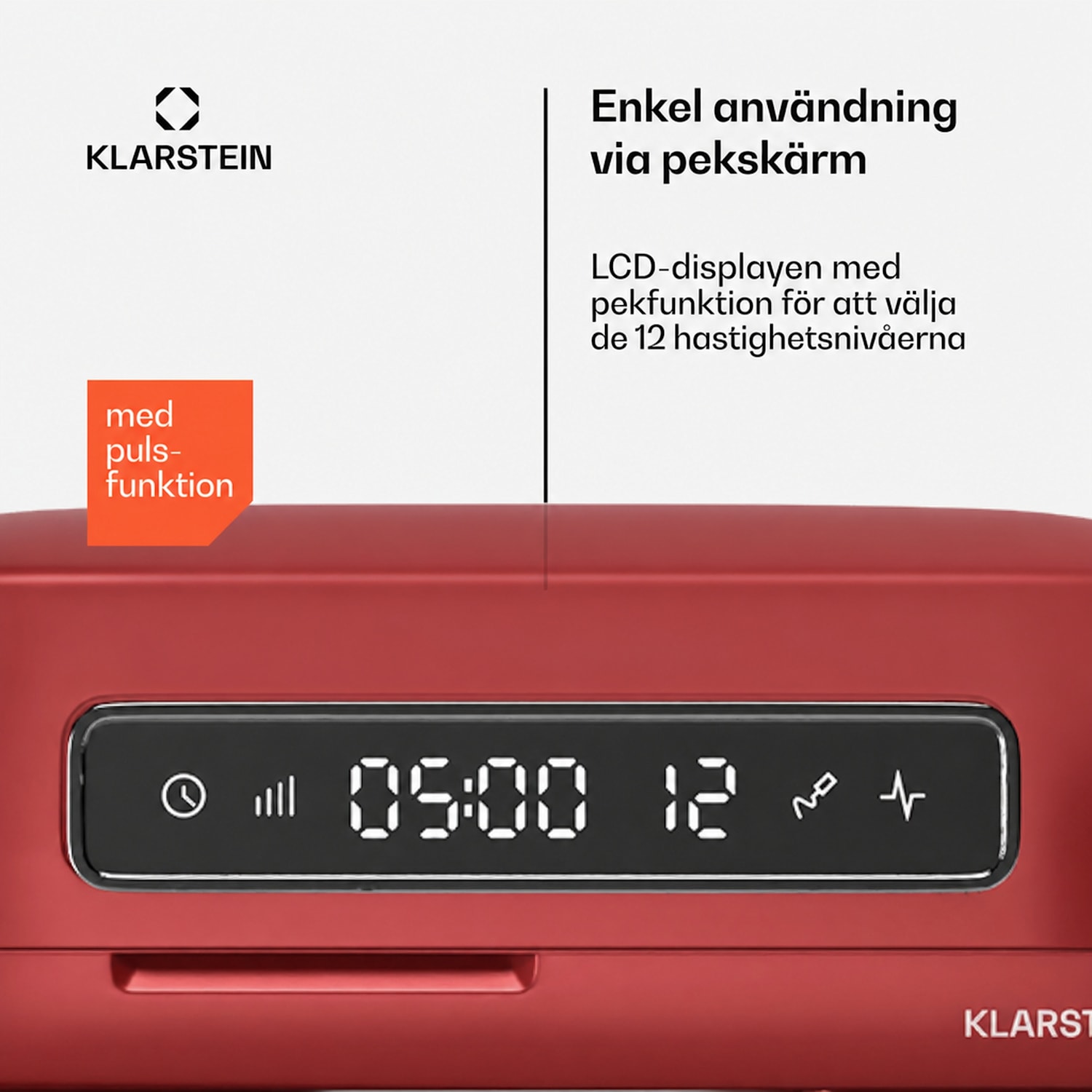 Chiara köksmaskin | 1600 watt | 12 inställningar | skål i rostfritt stål | LCD-display | inkl. tillbehör Röd