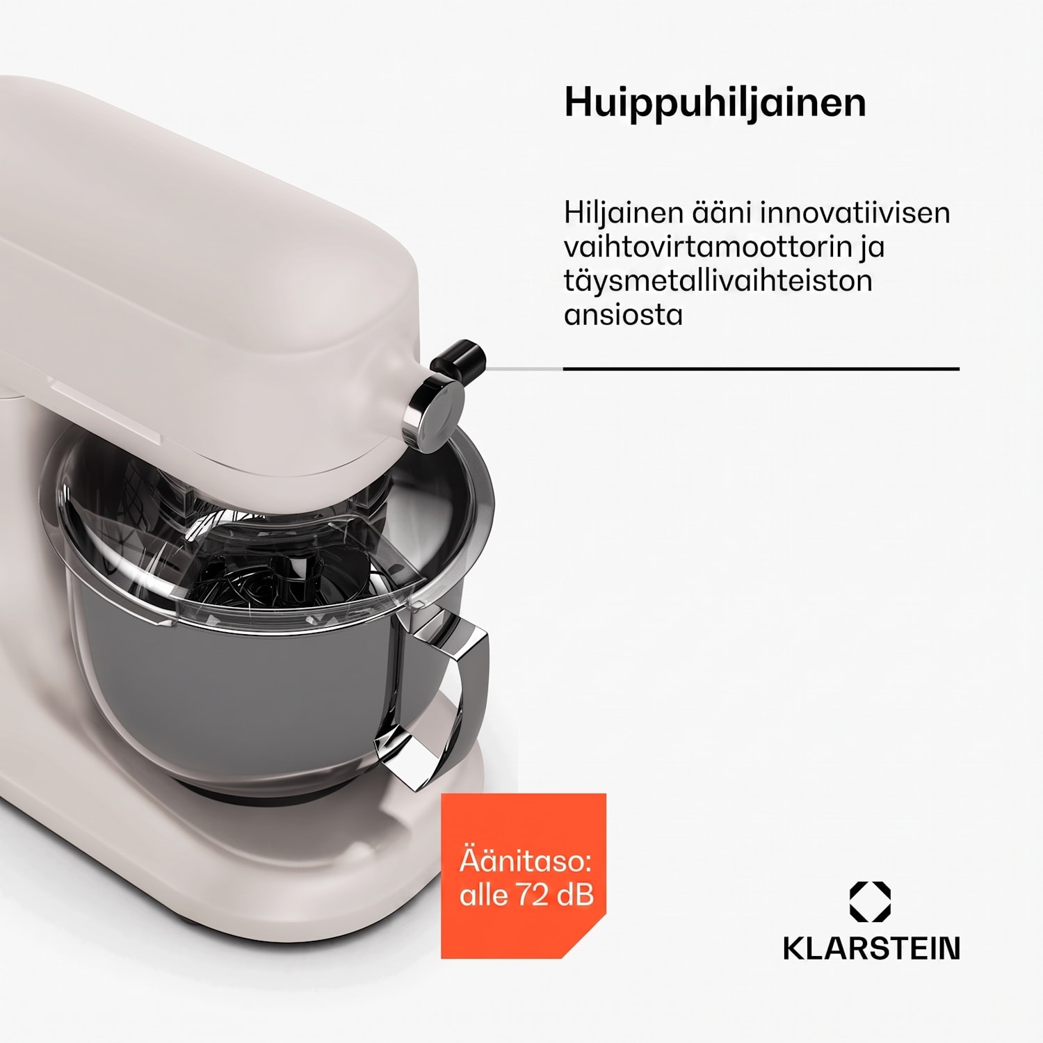 Chiara-yleiskone | 1600 wattia | 12 asetusta | ruostumaton teräskulho | LCD-näyttö | sis. lisävarusteet Hiekka