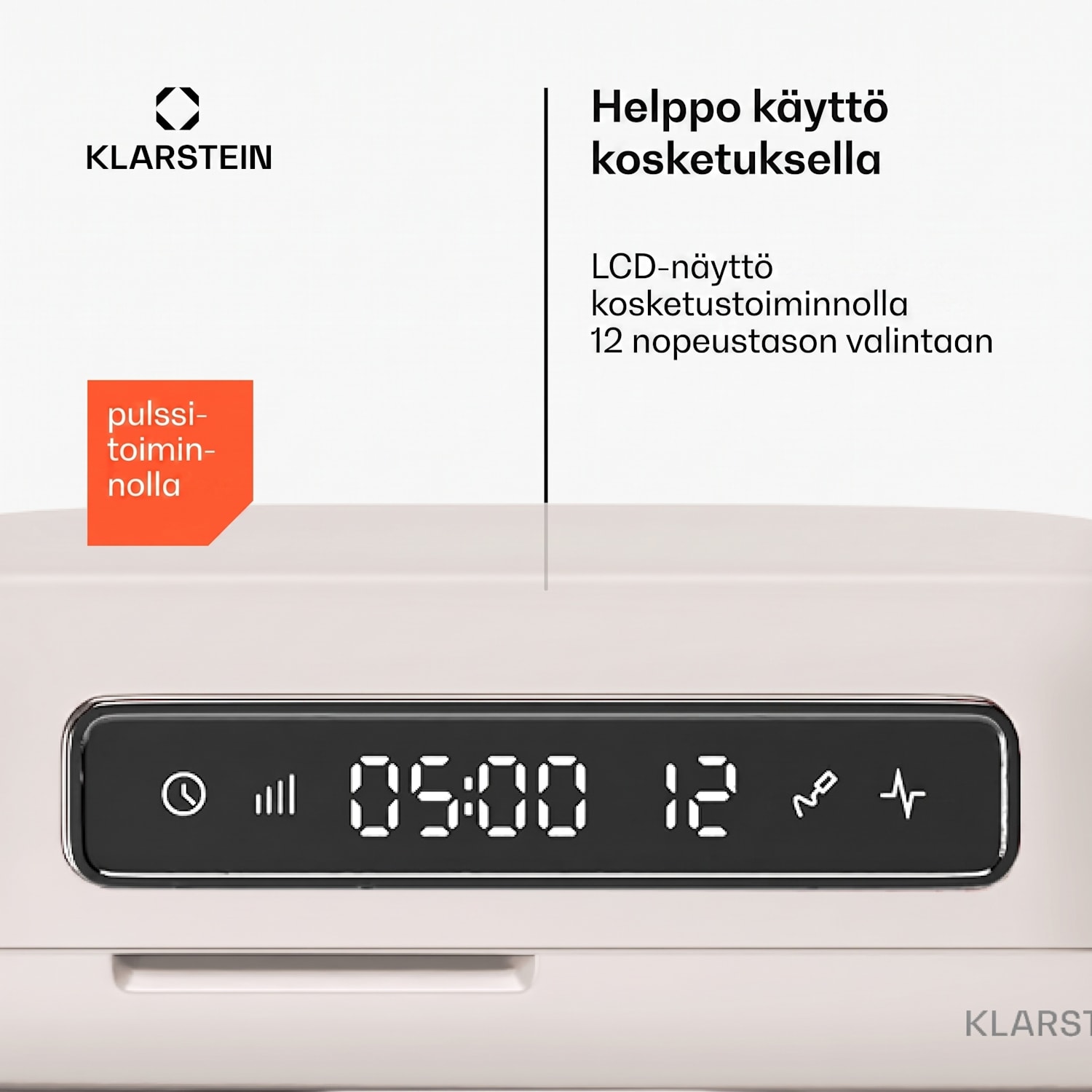 Chiara-yleiskone | 1600 wattia | 12 asetusta | ruostumaton teräskulho | LCD-näyttö | sis. lisävarusteet Hiekka
