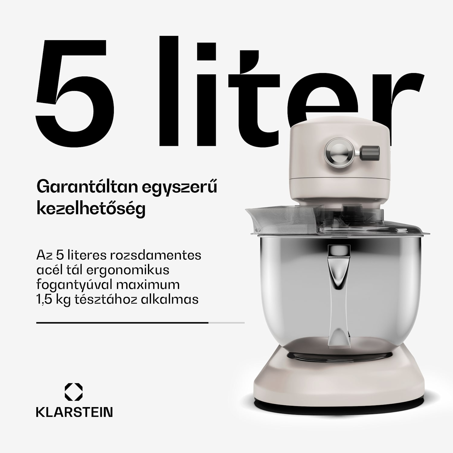 Chiara konyhai robotgép, 1600 W, 12 beállítás, rozsdamentes acél tál, LCD kijelző, Tartozékokkal együtt Homok