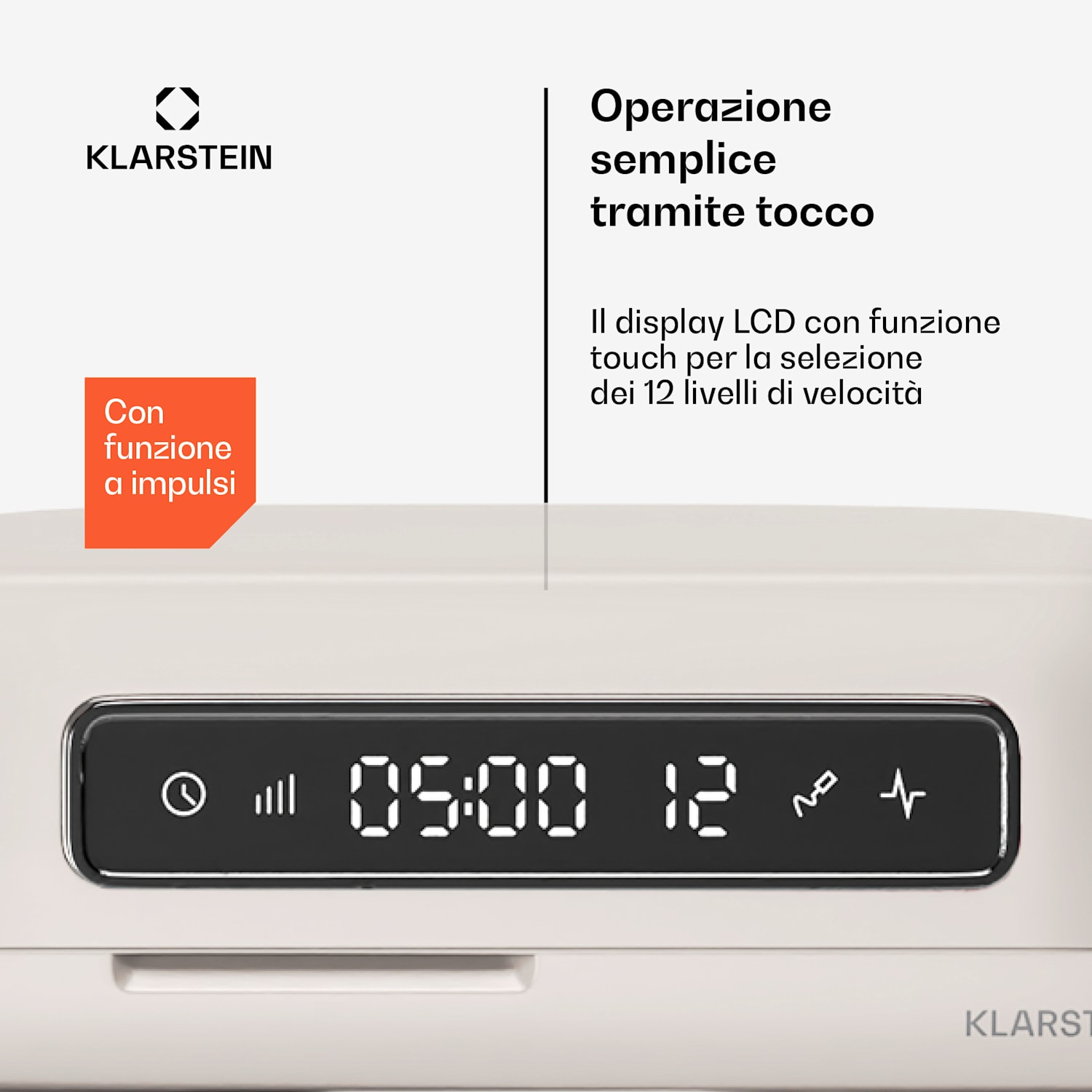 Chiara - Robot da cucina | 1600 watt | 12 livelli | Ciotola in acciaio inox | Display LCD | Accessori inclusi Sabbia