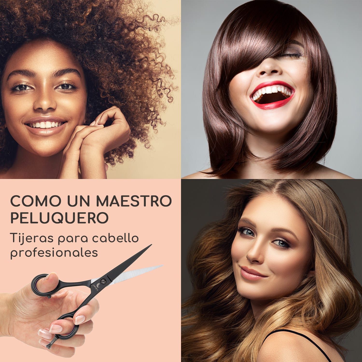 Tijeras de corte de pelo Visionaire Premium, incl. estuche de tijeras Negro