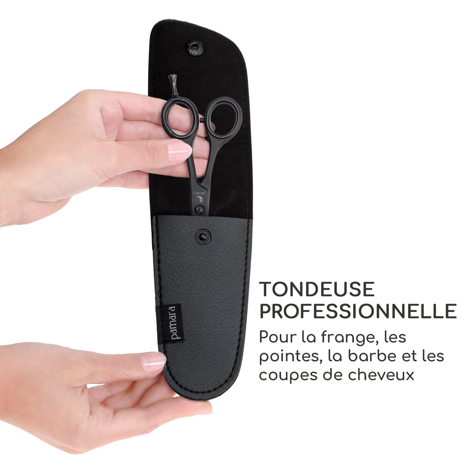 Visionaire Premium Ciseaux de coiffeur extra tranchants avec étui à ciseaux Noir