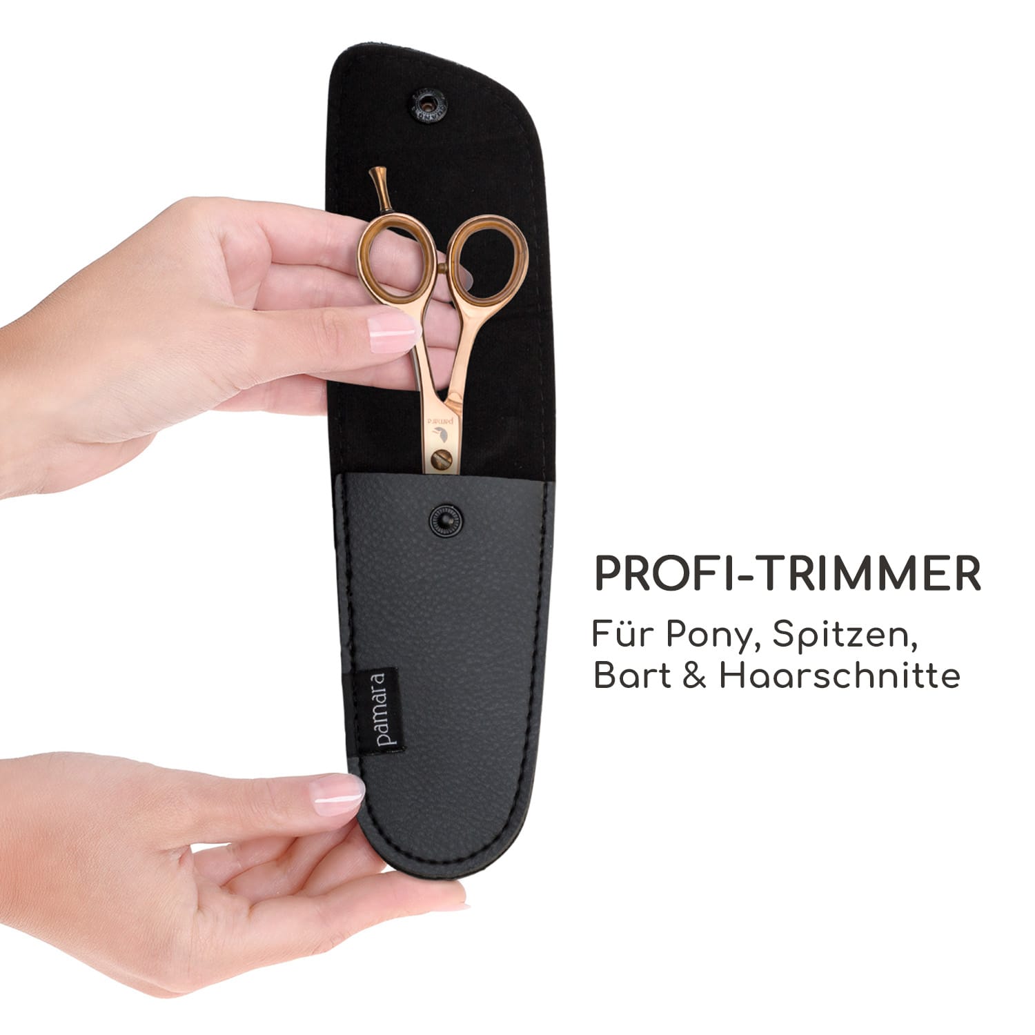 Visionaire Premium Haarschneideschere extra scharf inkl. Scherenetui Roségold-Metallic