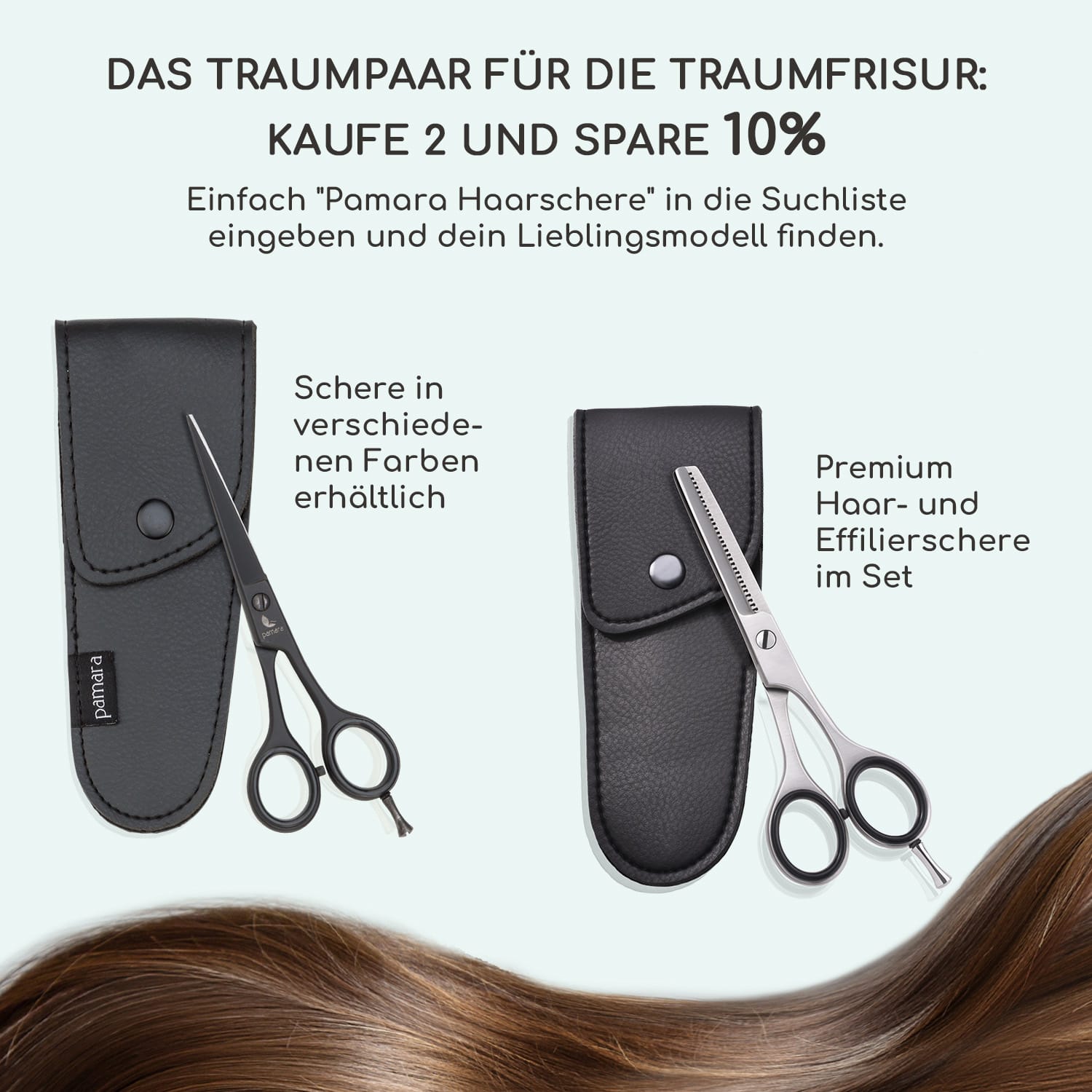 Visionaire Premium Haarschneideschere extra scharf inkl. Scherenetui Roségold-Metallic
