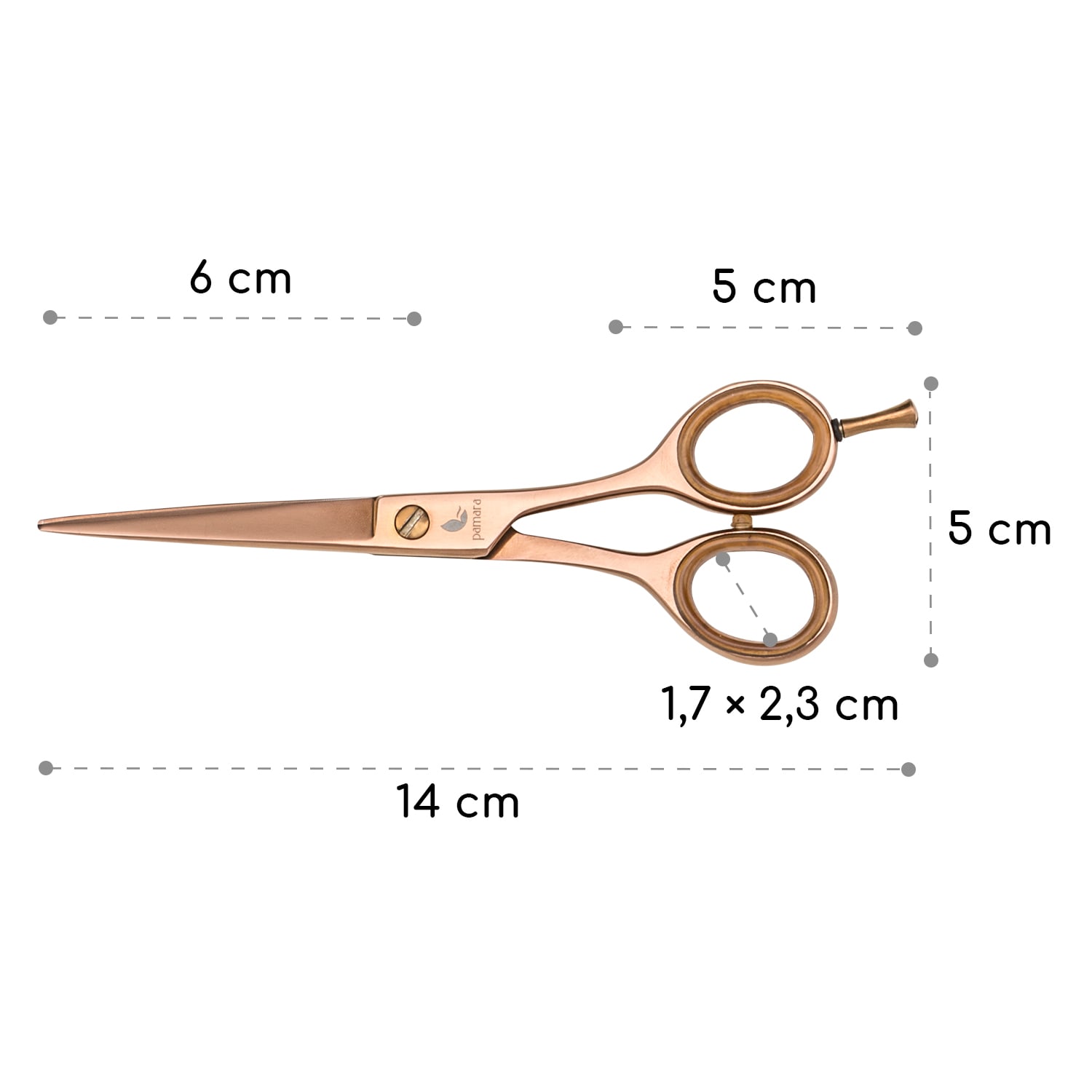 Visionaire Premium frisörsax extra vass inkl. saxfodral Roséguld Metallic