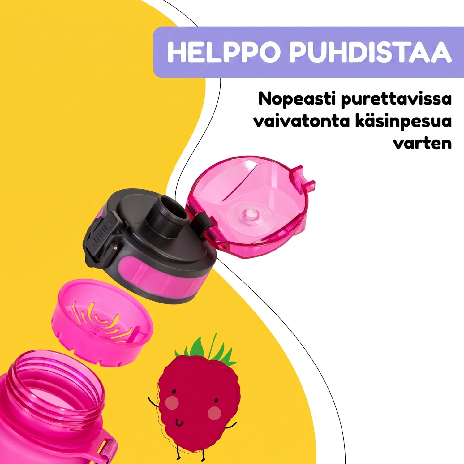 schmatzfatz Wakaba -juomapullo | 400 ml | Tritan | kantolenkki | BPA-vapaa 400 ml | Purple Sun