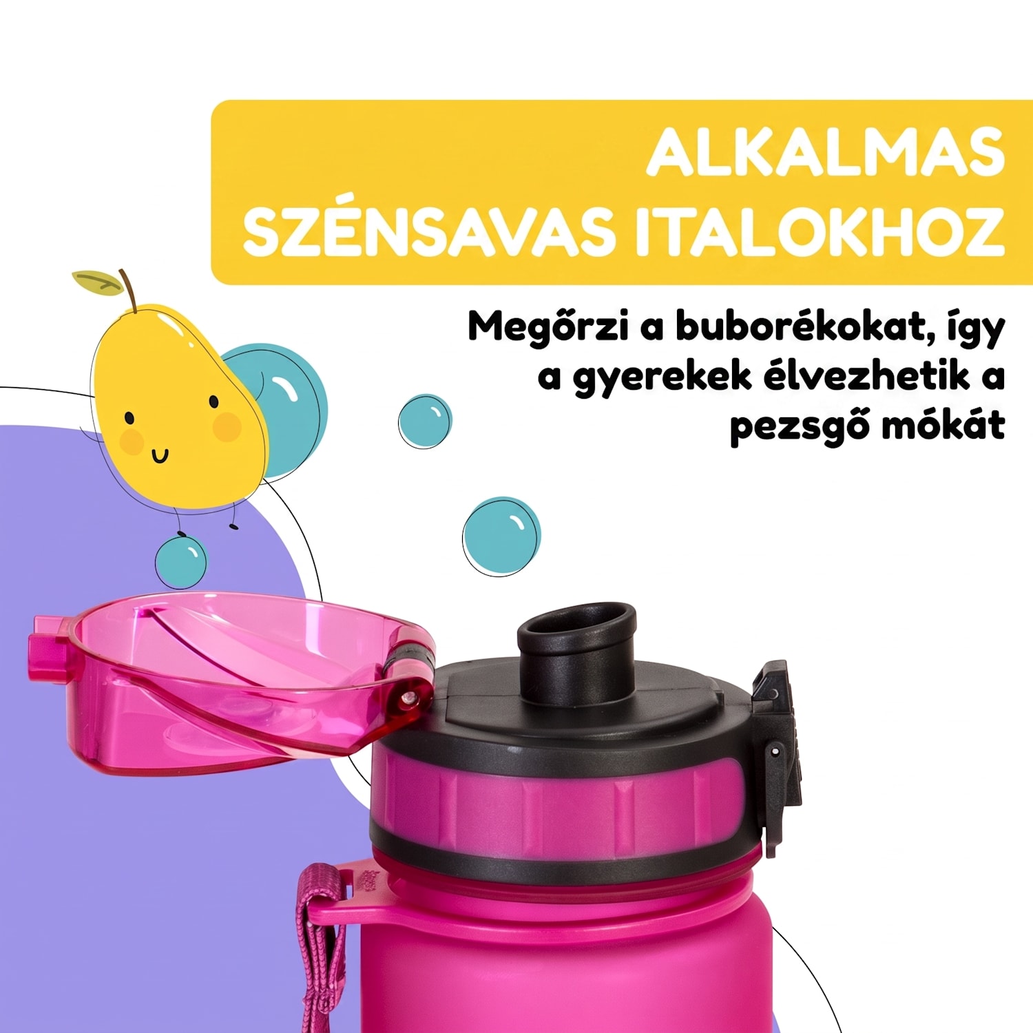 Wakaba, ivópalack, 400 ml, Tritan, BPA-mentes 400 ml | Purple Sun