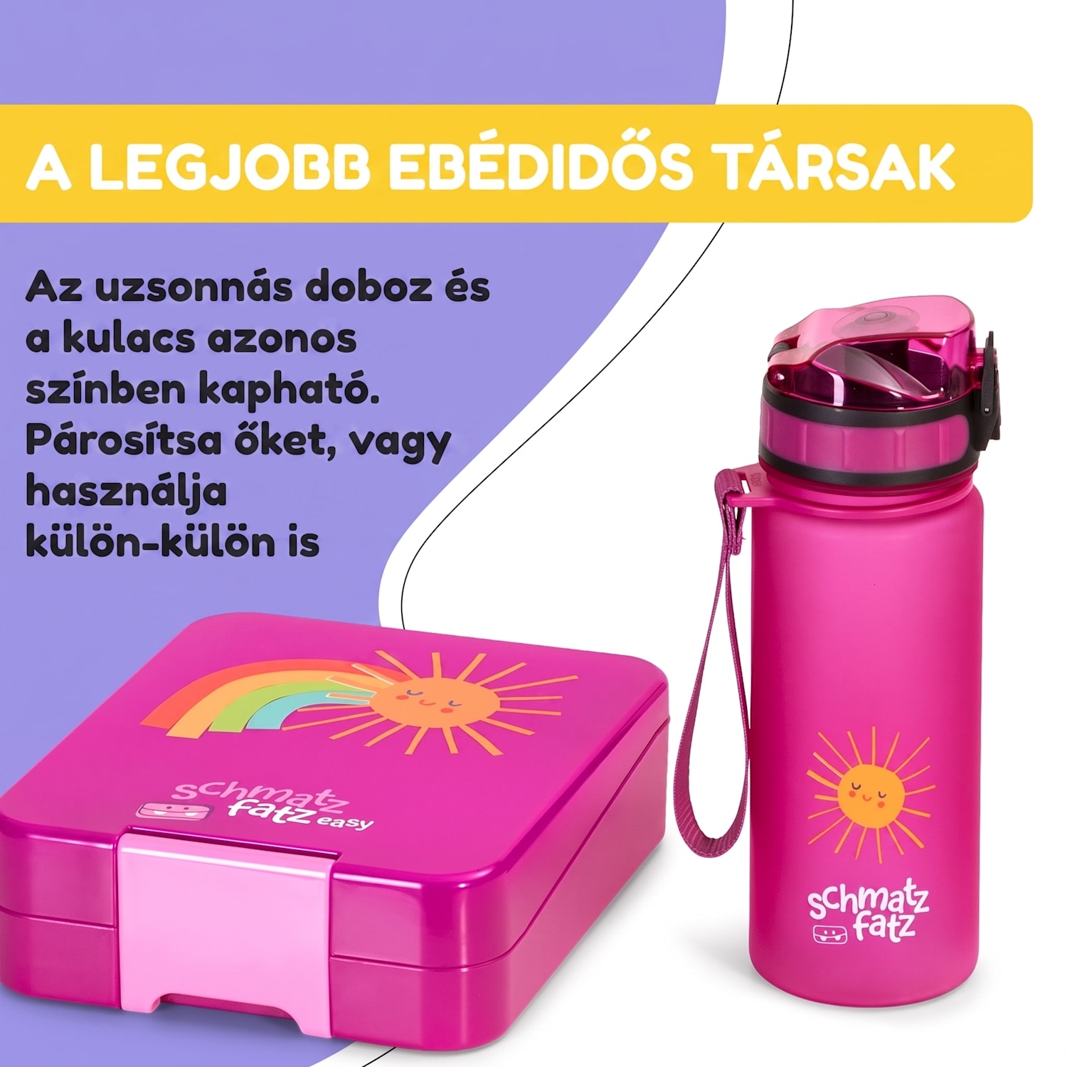 Wakaba, ivópalack, 400 ml, Tritan, BPA-mentes 400 ml | Purple Sun