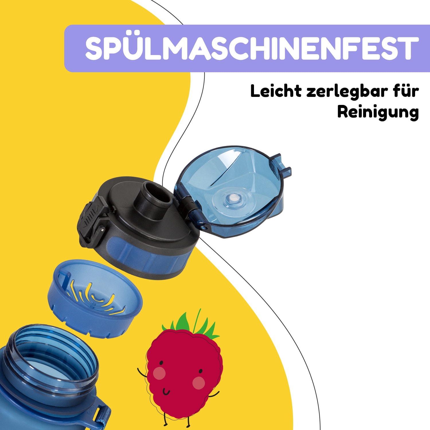 Wakaba Trinkflasche 400 ml Tritan BPA-frei 400 ml | Navy Space